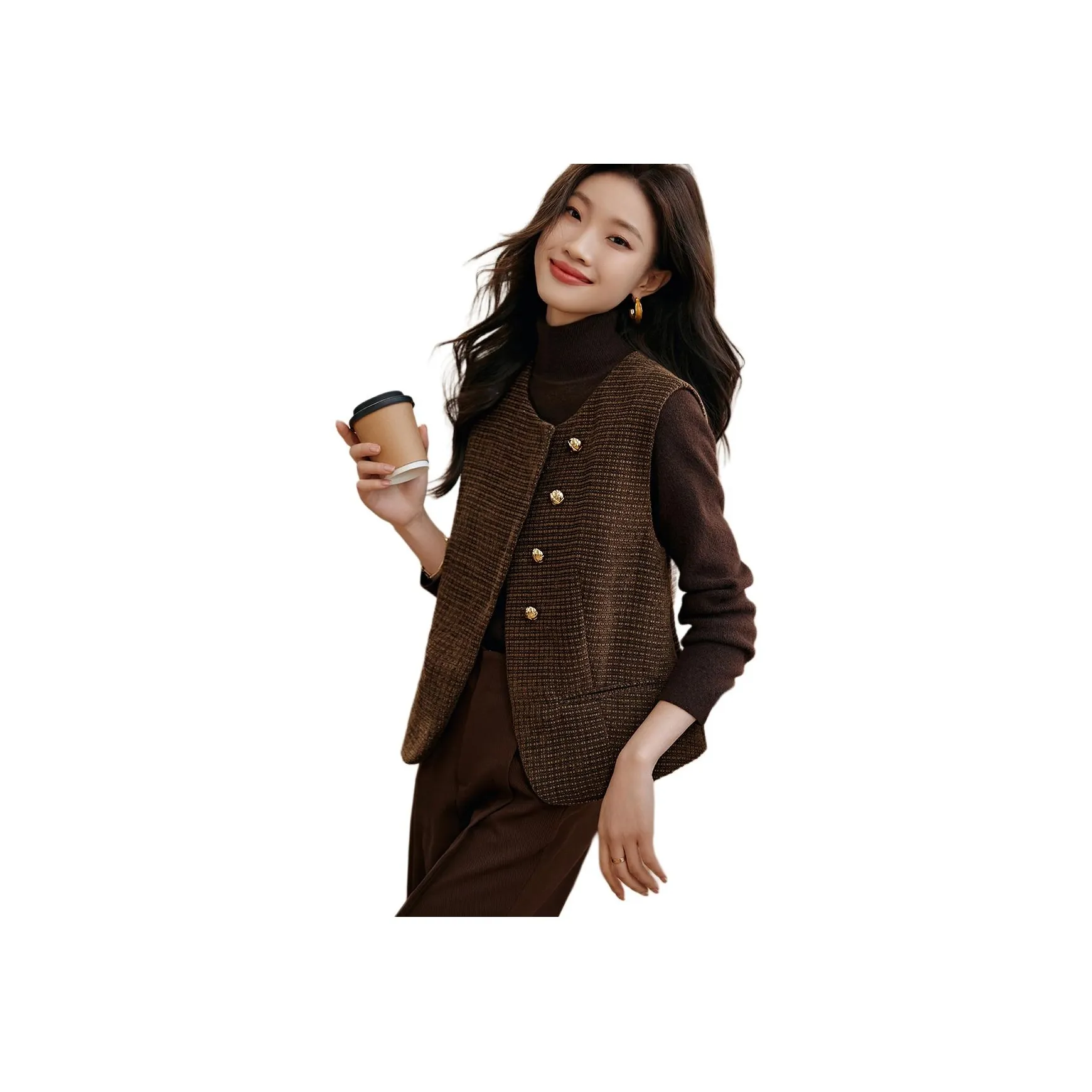MOHANYIMEI Кофе Женские Жилеты