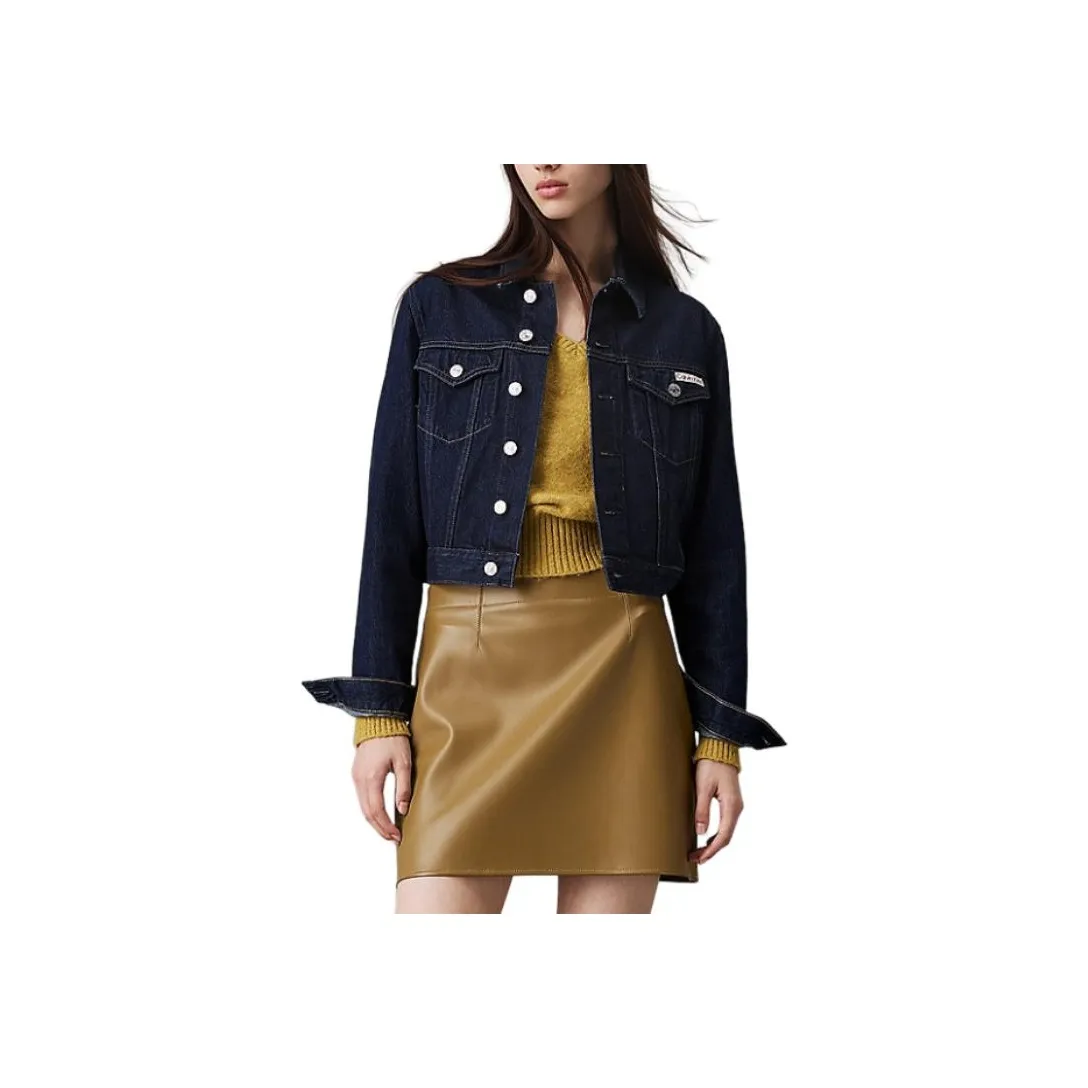 CALVIN KLEIN Denim Jacket Women's Dark Blue