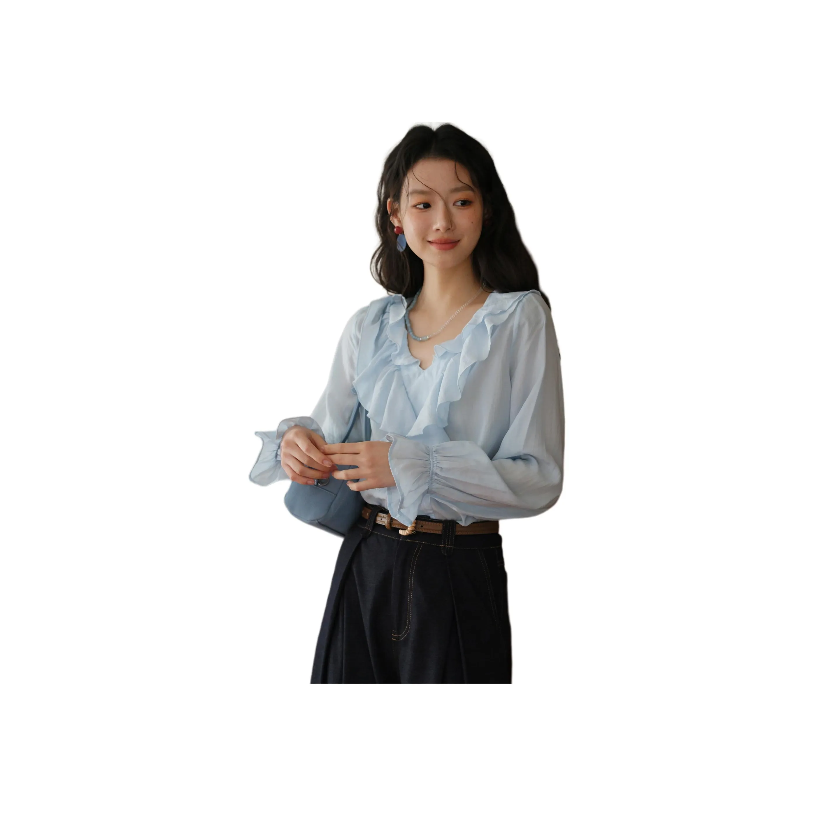 MISHOW Blue Shirt Женская Рубашка