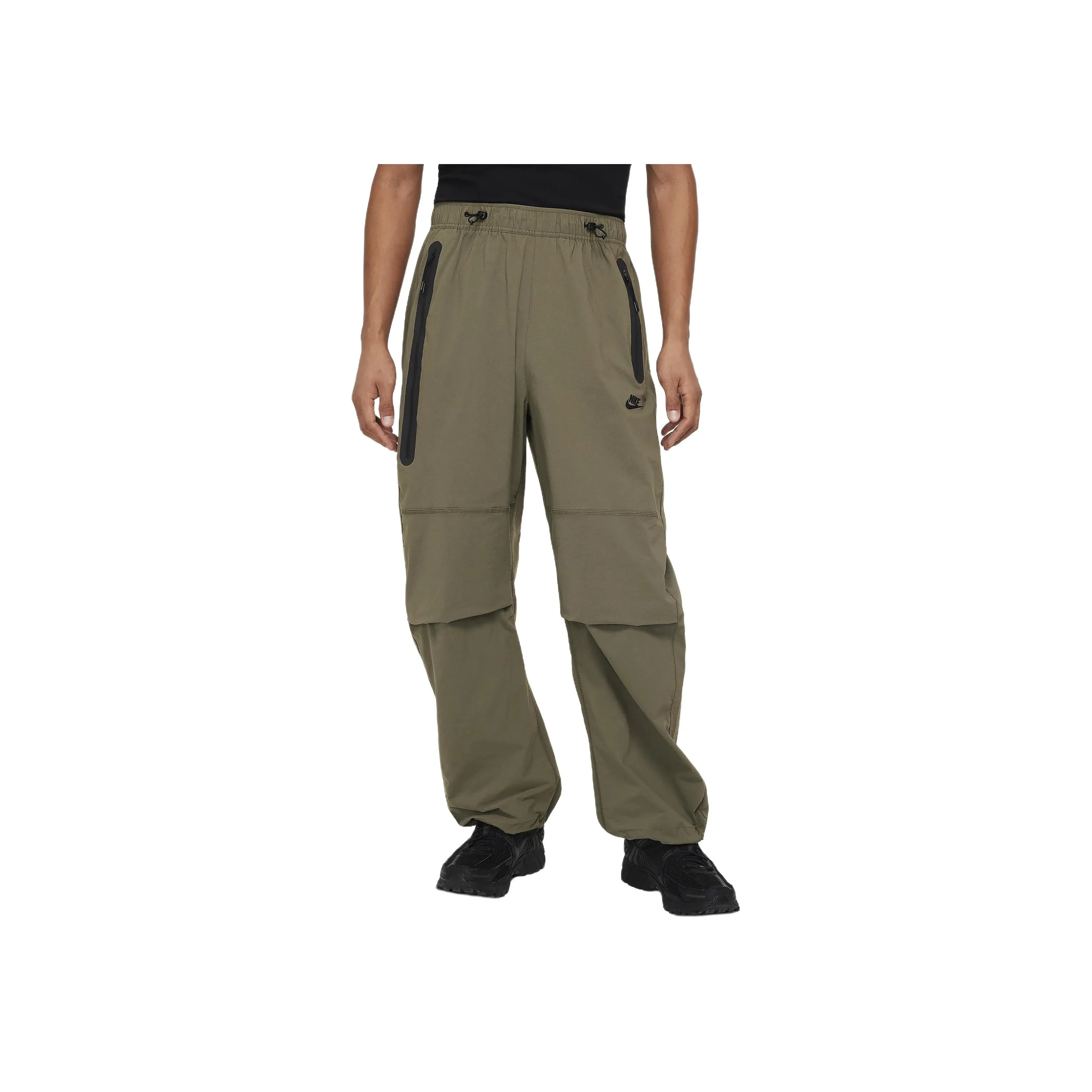 nike Вязаные ткани Открыто Подол Брюки Вязаные Тренировочные брюки Мужской Оливковый