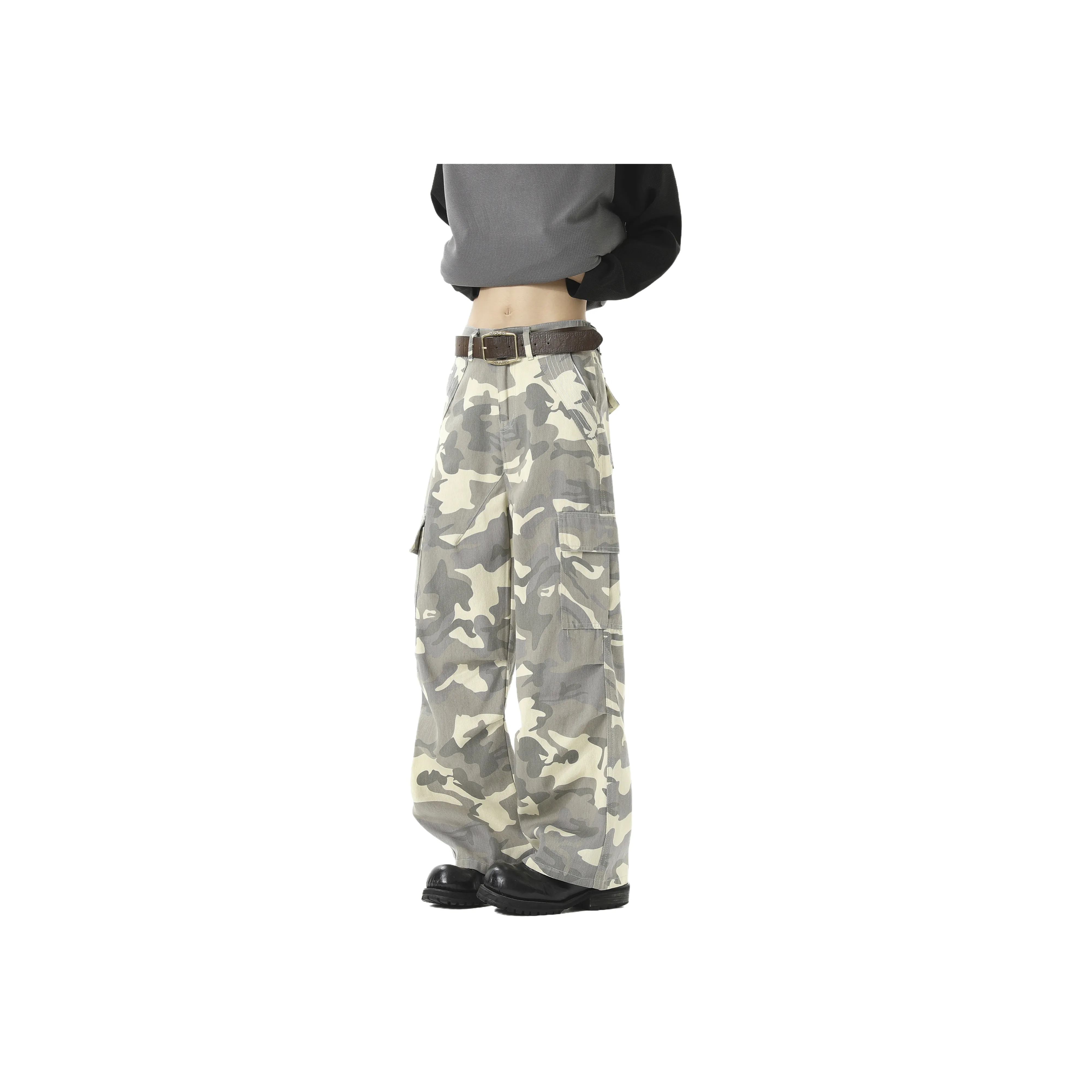 WARNING LIGHT Cargo Pants Unisex White