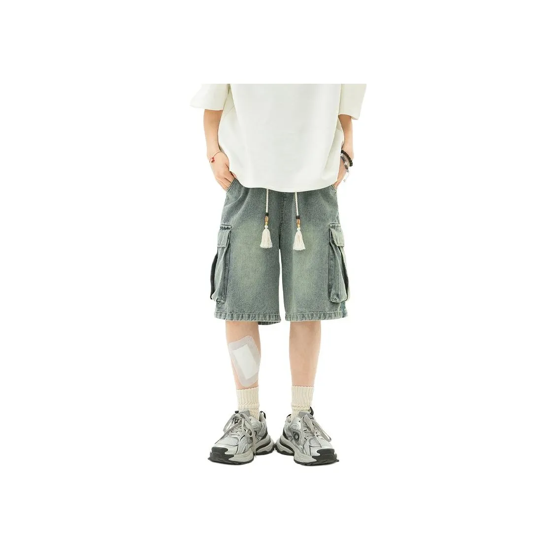 GEOGRE ALEX Blue Men's Denim Shorts GEOGRE ALEX Синий Мужские Джинсовые Шорты