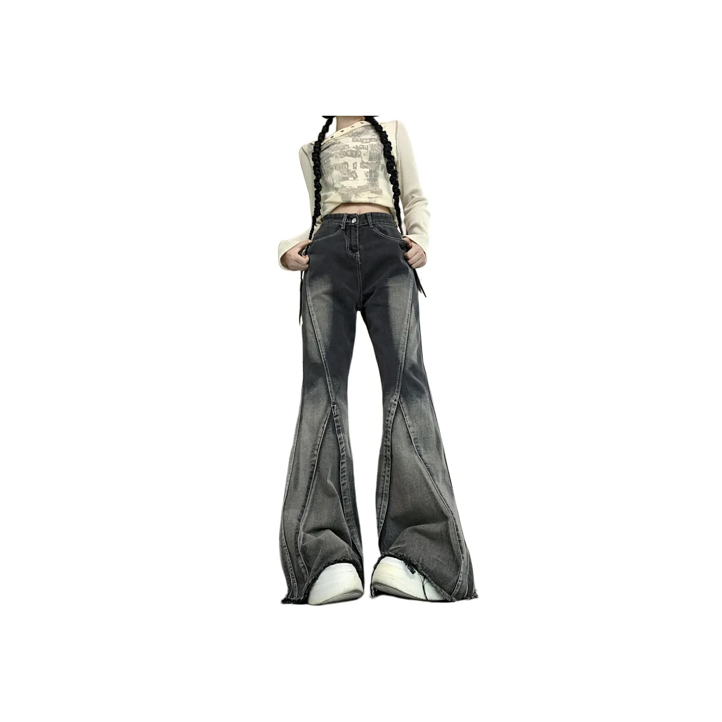 Concubine Zhu Jeans Women's Black Gray