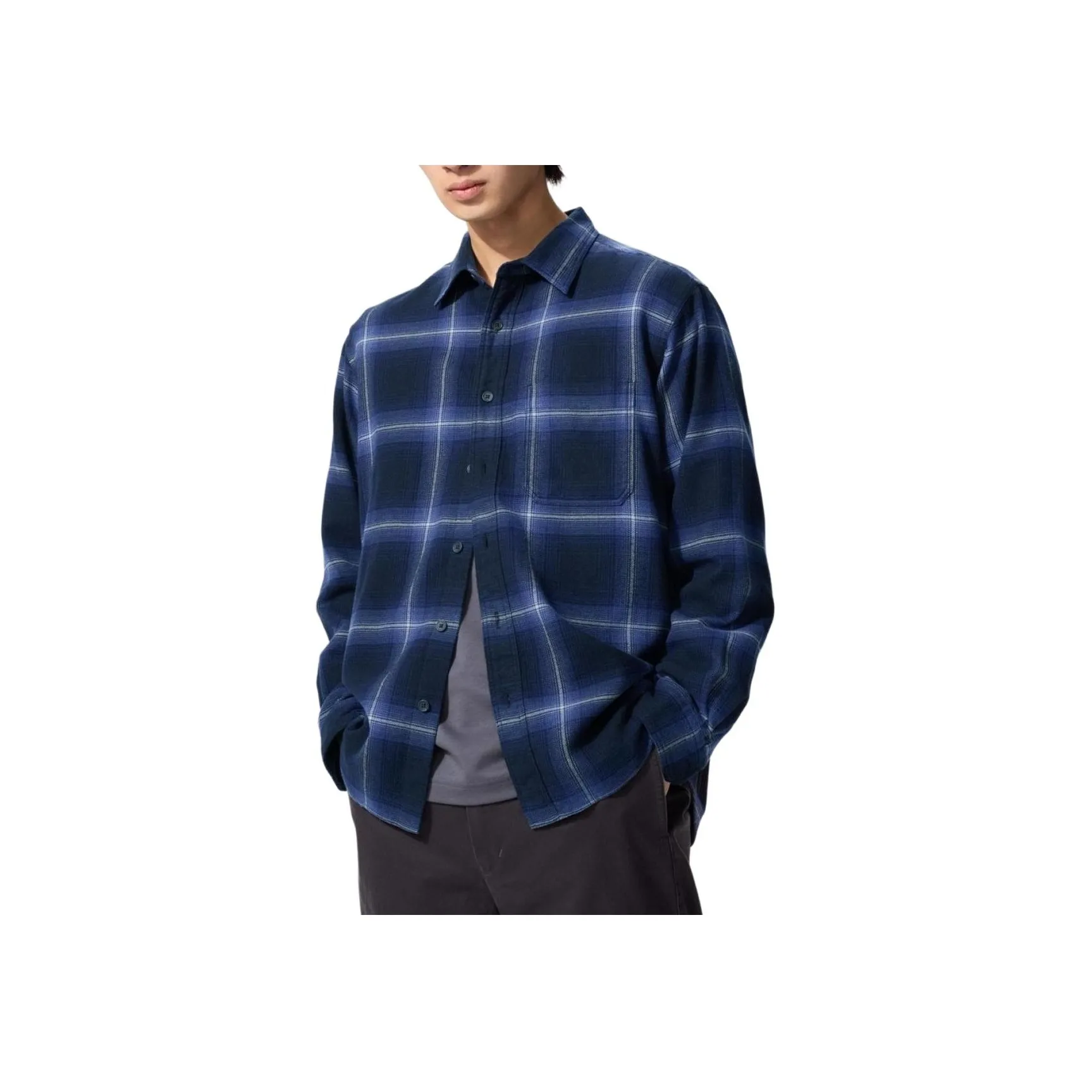 UNIQLO Синие Унисекс Рубашки