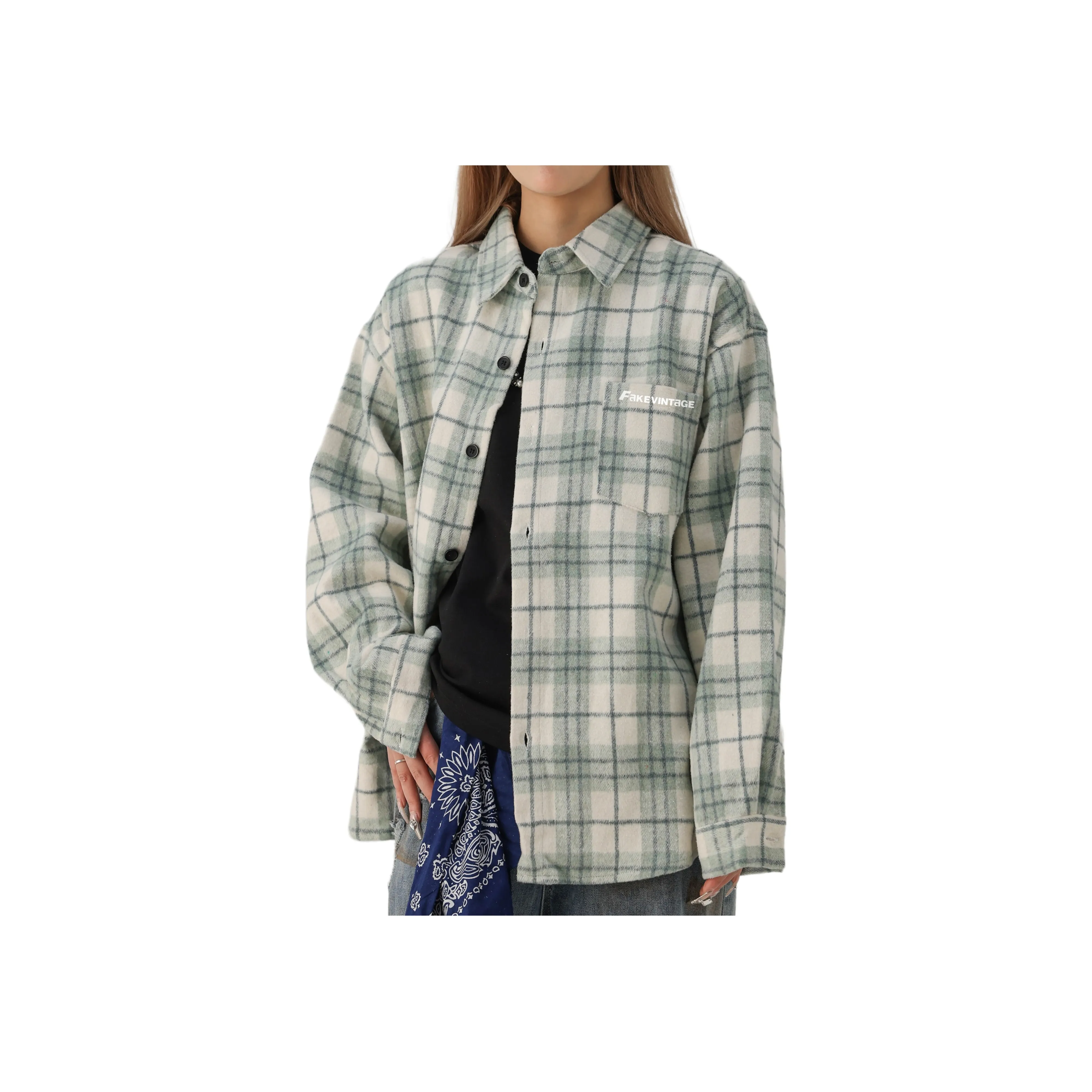 FAKE VINTAGE Shirts Unisex Cyan