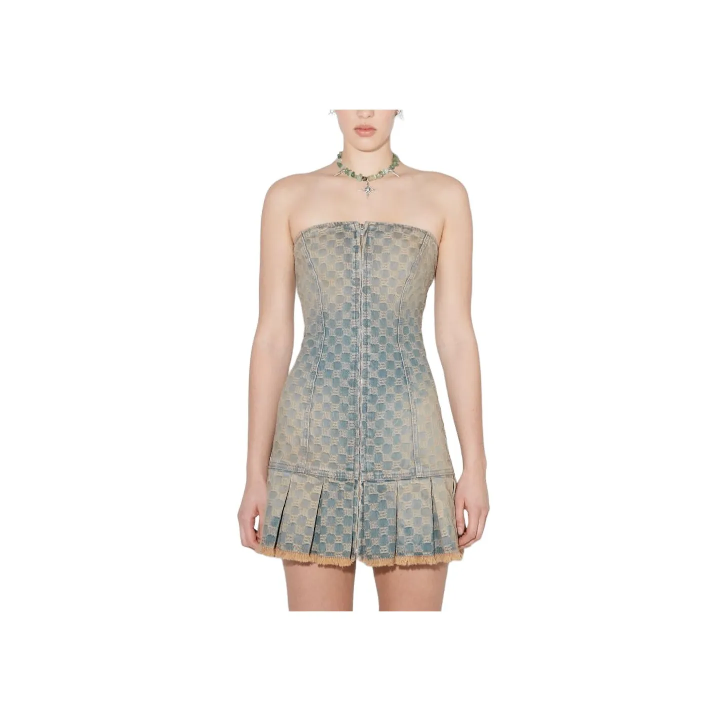 Misbhv Strapless Denim Mini Dress