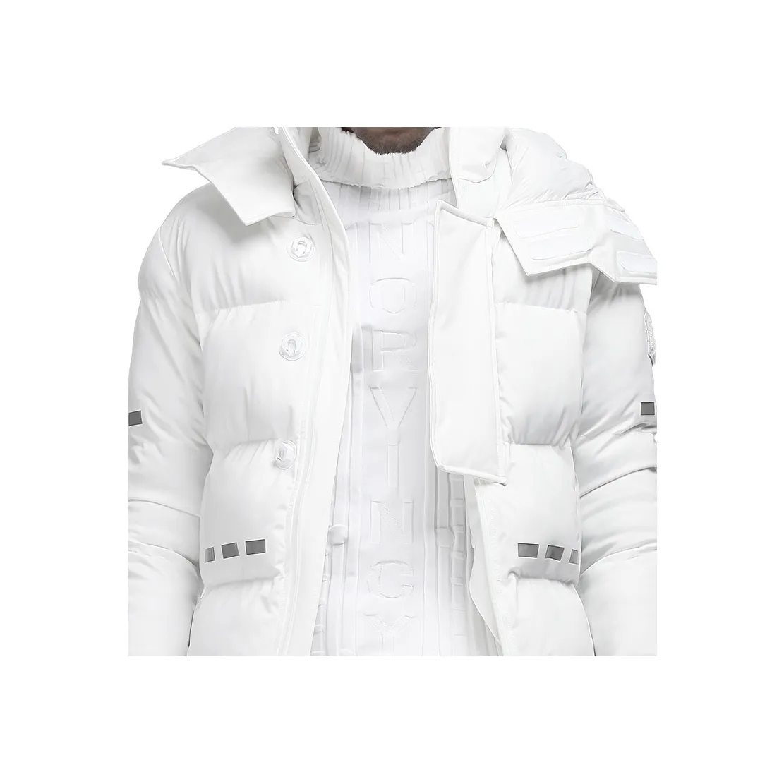 NORVINCY Cropped Cycling Slim Fit With Hood Puffer Jacket For Winter Unisex