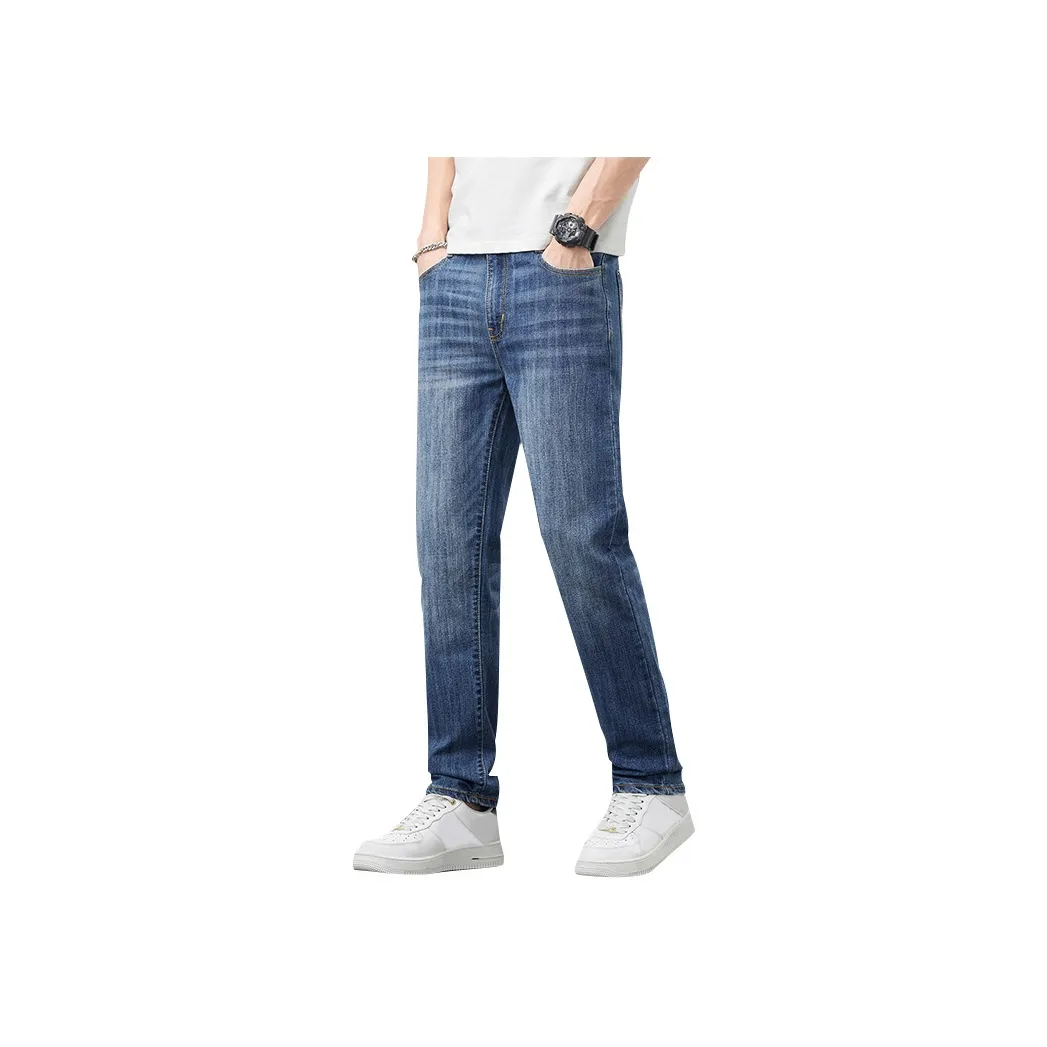 JEANSWEST Medium Blue Men's Jeans JEANSWEST Средне-голубые мужские джинсы