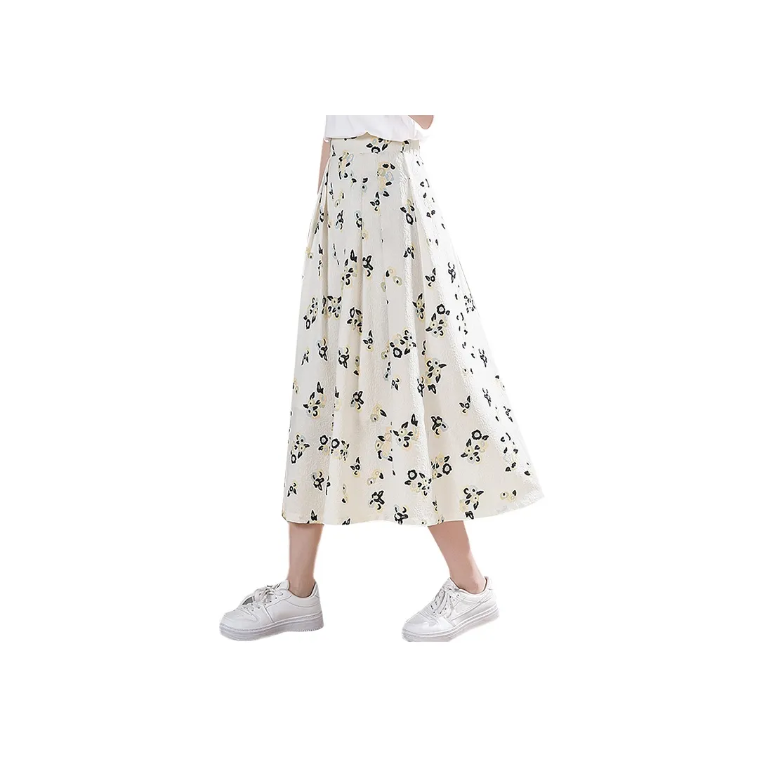 Cypress House Повседневный Длинный Юбка Женские Экрю