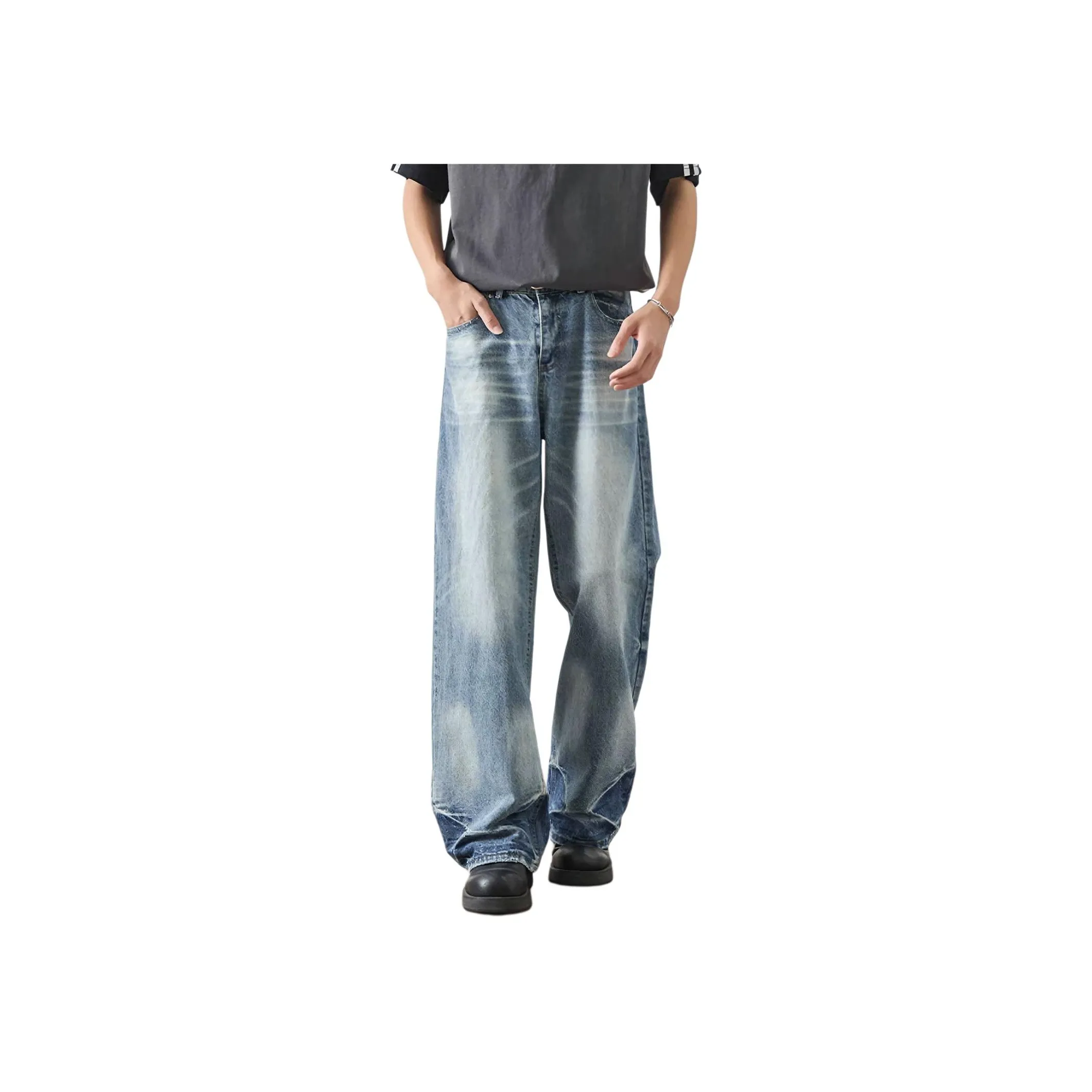 HIPHOPPUNKS Синий Мужской Джинсы