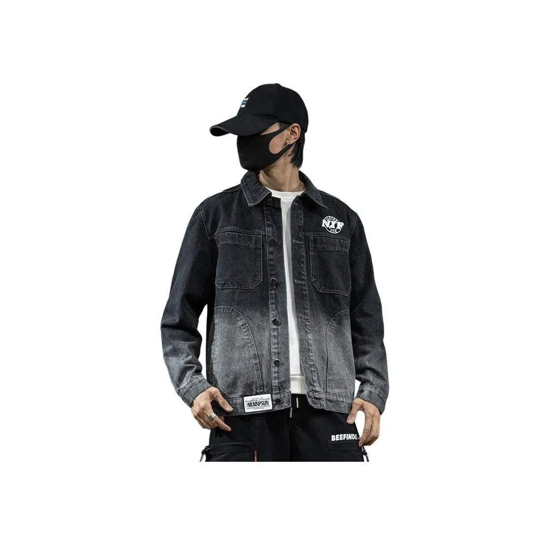 TAIZILONG Градиентный Мужской Джинсовые куртки