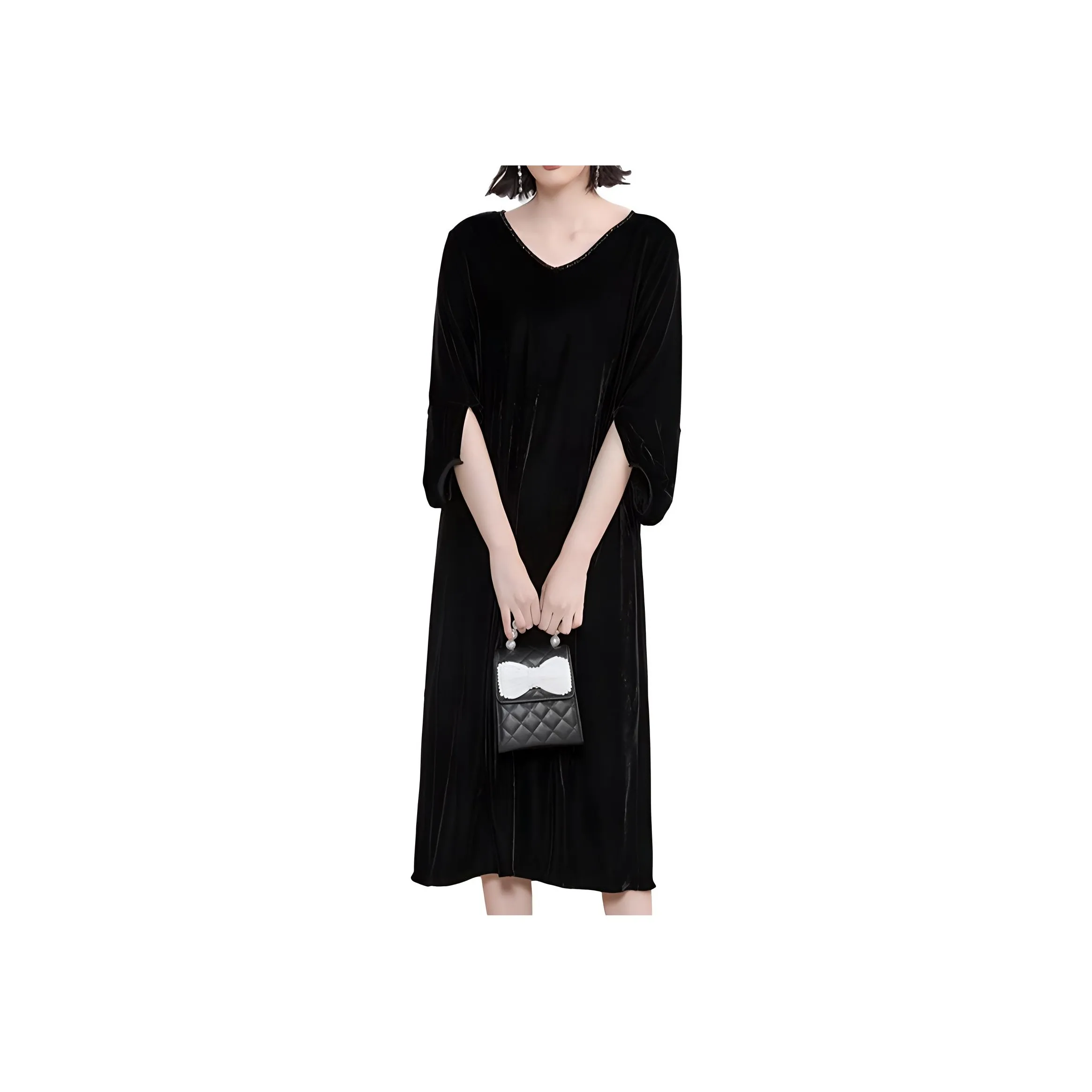 Mapping Short-Sleeved Dresses Women's Black
