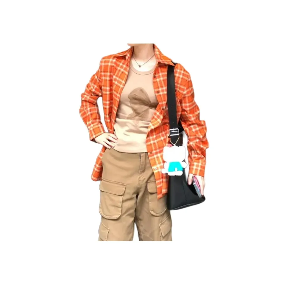 GANGZAI Оранжевые Унисекс Рубашки