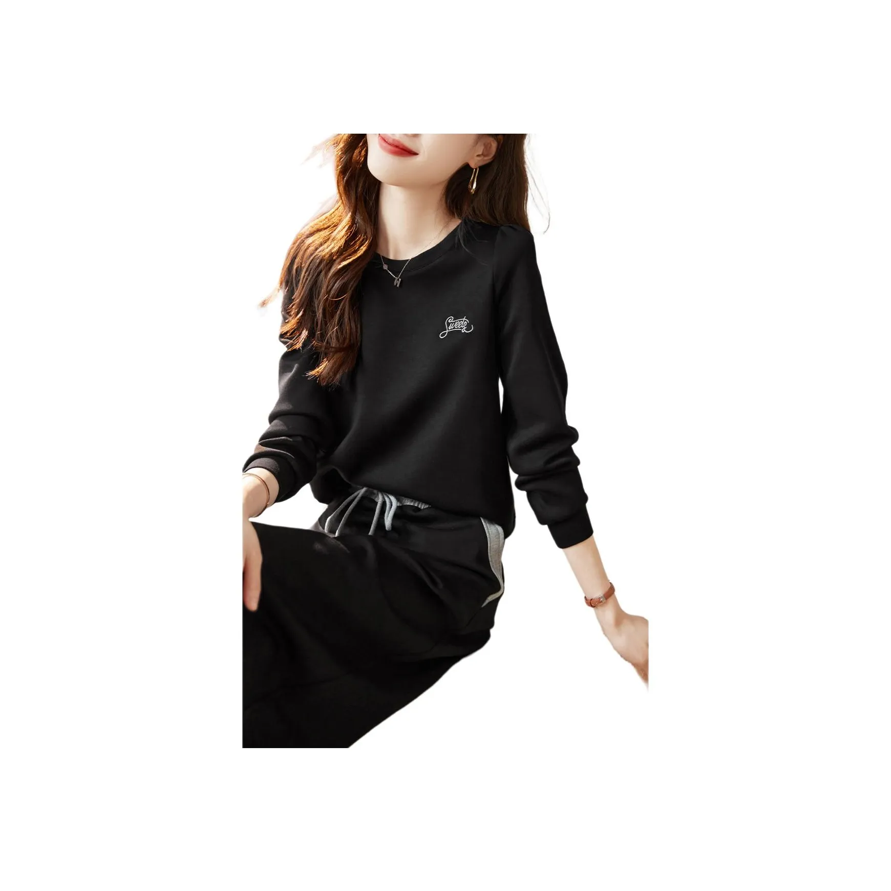 Mo Han Yi Mei Two Piece Skirt Sets Women's Black