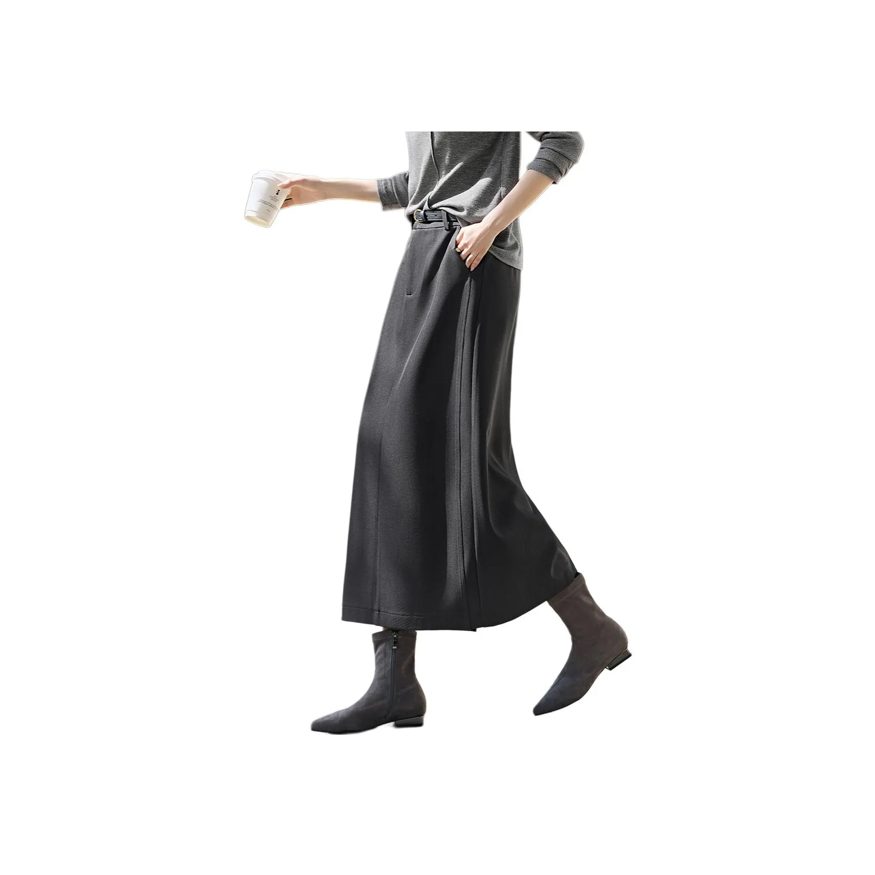 XWI Midnight Black Женская Повседневная Длинная Юбка