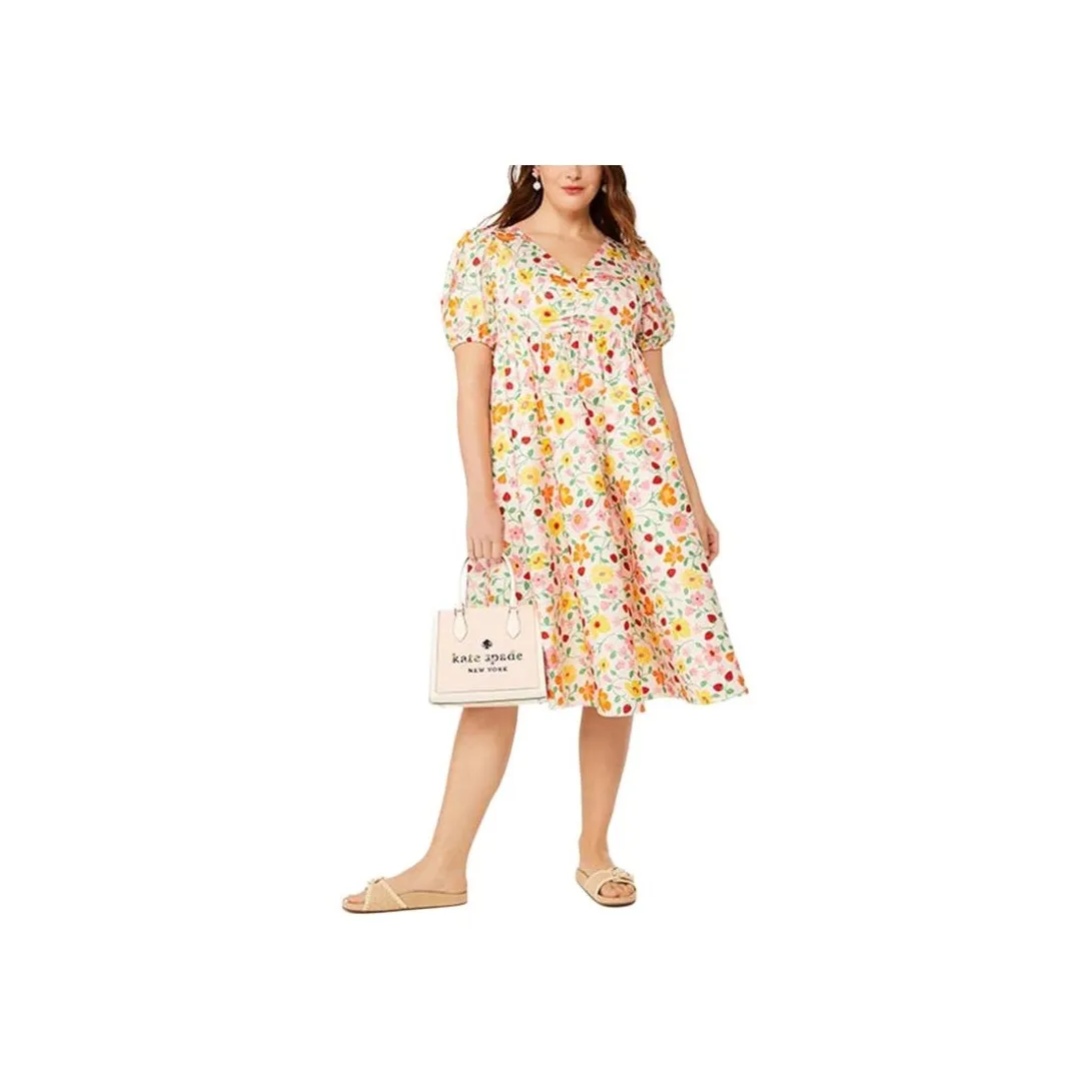 Kate Spade SS24 Short Sleeved Dress Women's Light Yellow