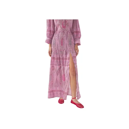 ANTIK BATIK Розовые Женские Повседневные Длинные Юбки