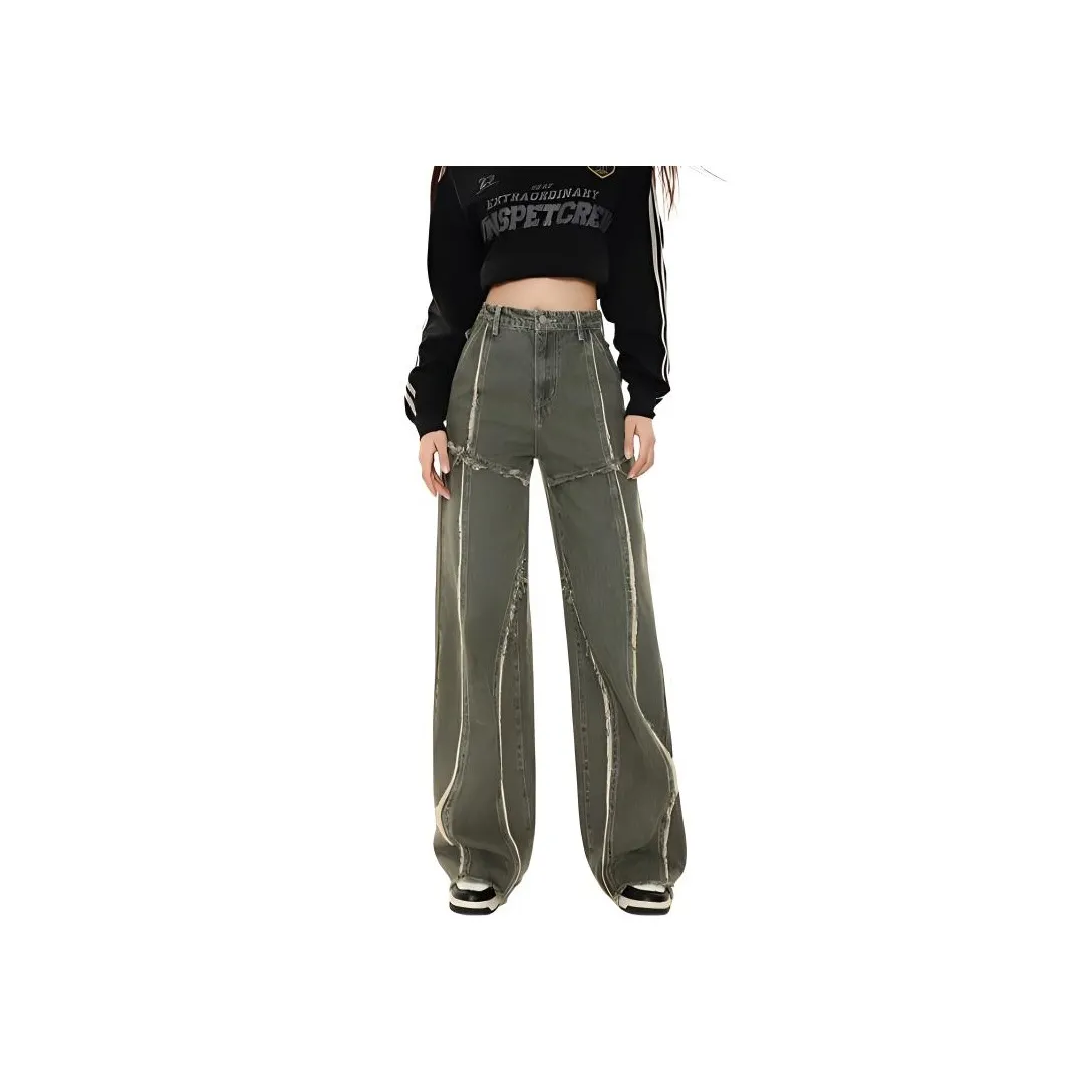 YINLEI Jeans Women's Army Green