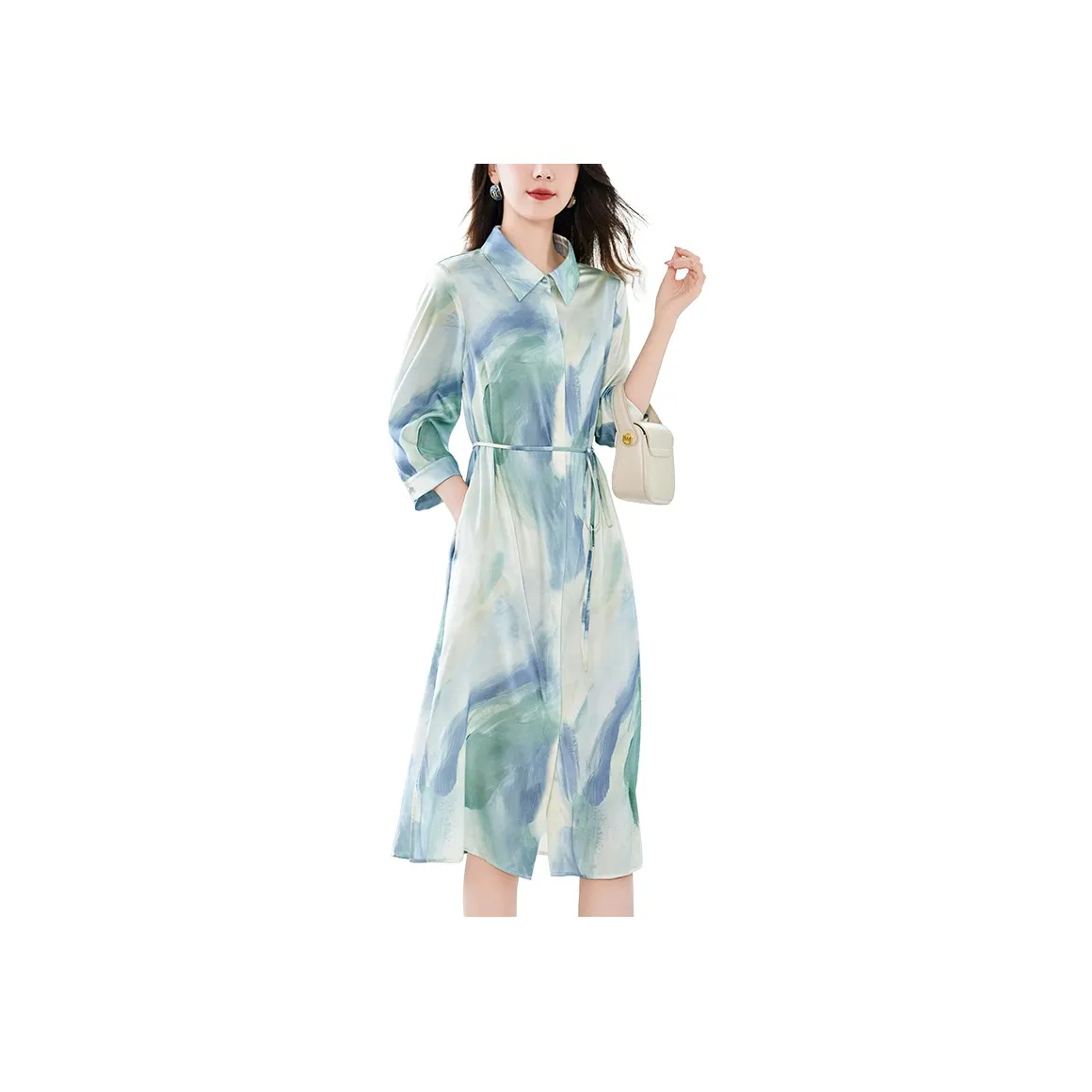 To The West SS24 Long Sleeved Dress Women's Green