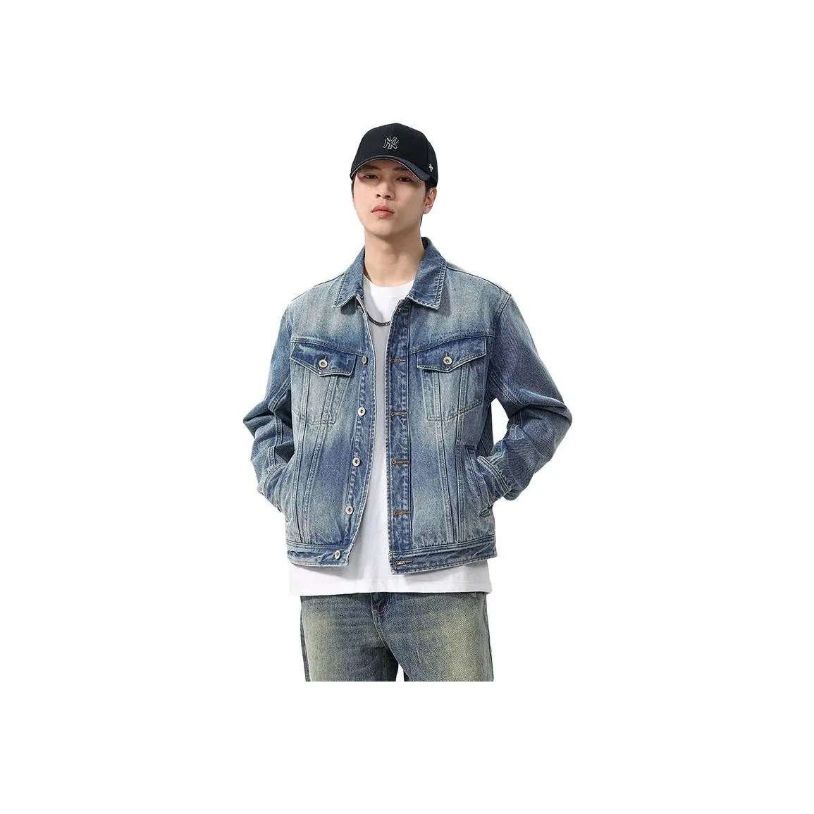 HIPHOPPUNKS Синий Мужской Джинсовые куртки