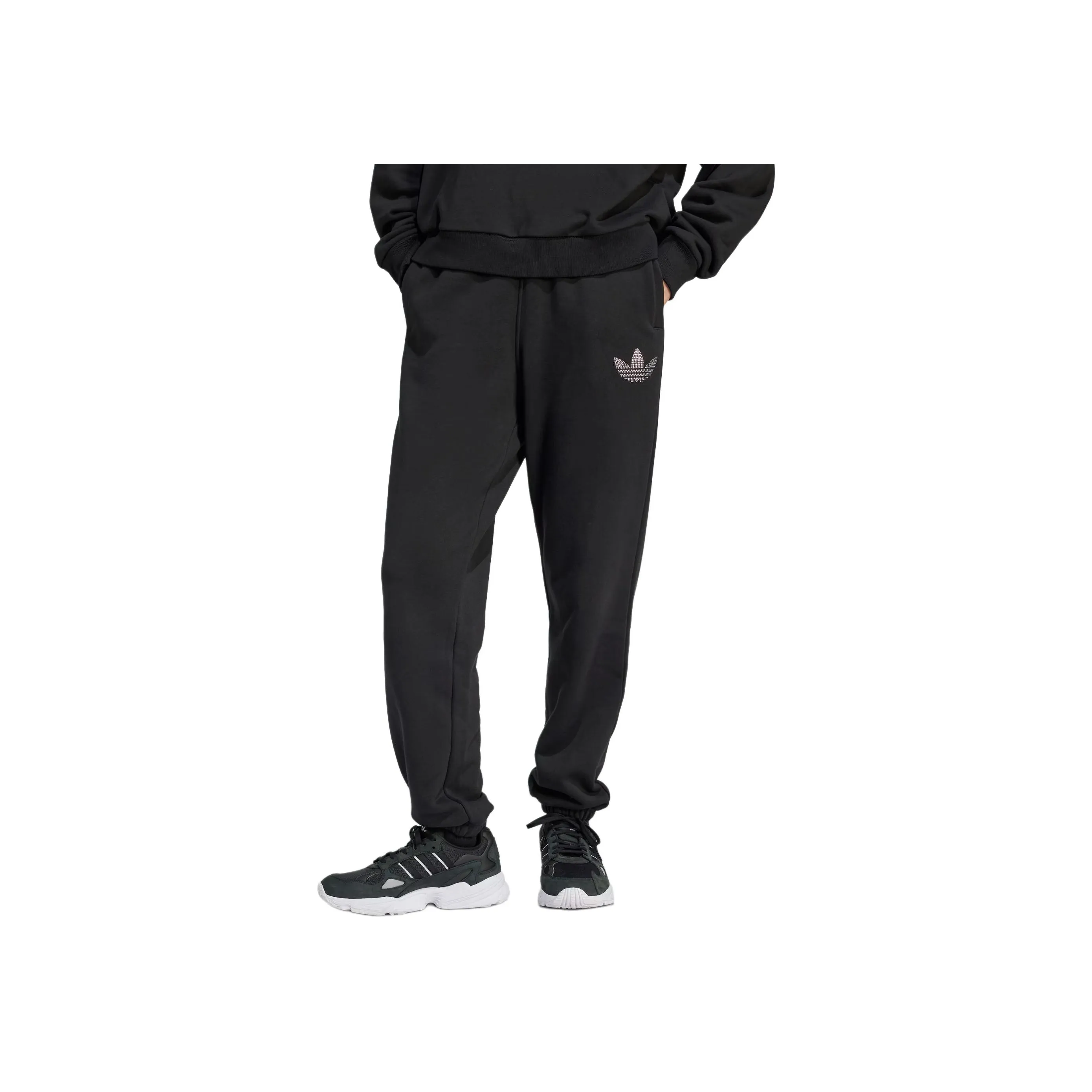 Adidas Rhinestone-embellished Cotton Track Pants
