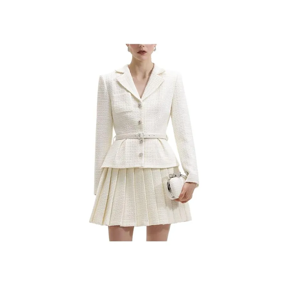 Self portrait Long Sleeved Dress Women's Ivory White
