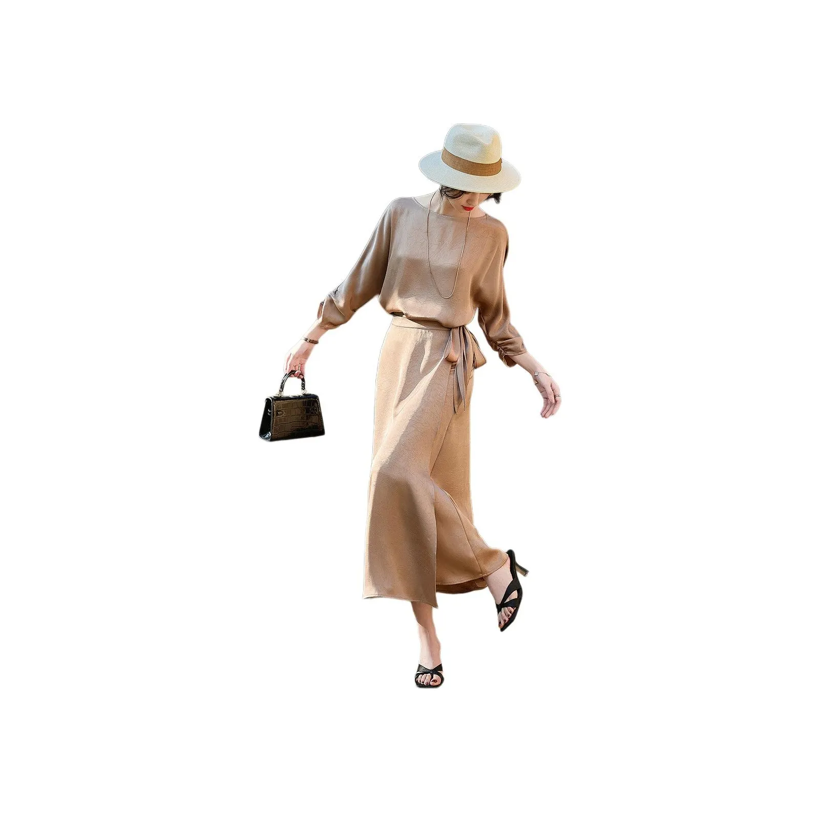 【Dme】 Длинное платье с длинными рукавами женское