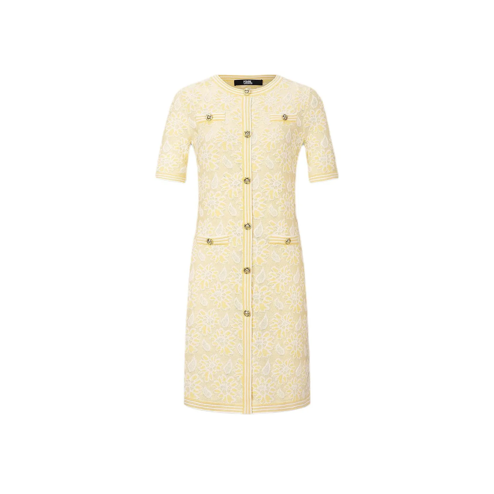 KARL LAGERFELD Короткий рукав Платье Женское Желтое