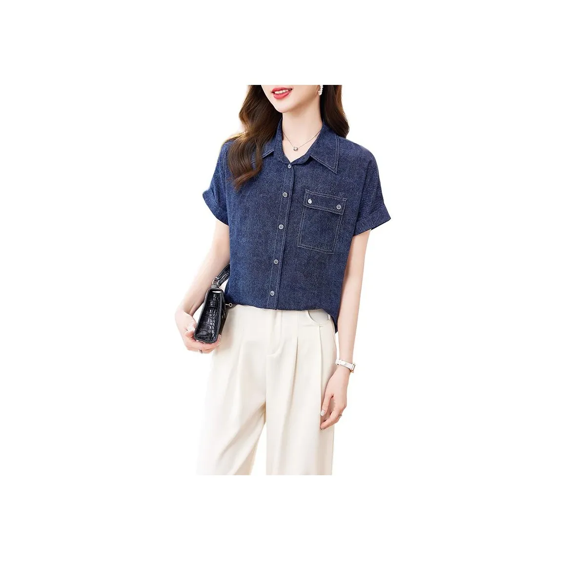 Yi Mengyuan Shirts Women's Denim Blue