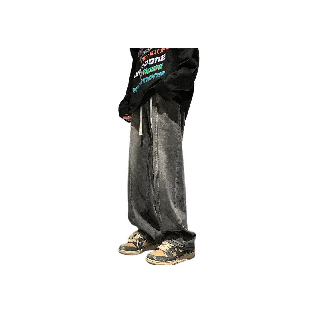 A28T Jeans Unisex Black Gray Color