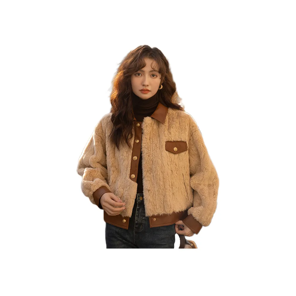 MISHOW Velvet Jackets Women's Cinnamon Milk Tea