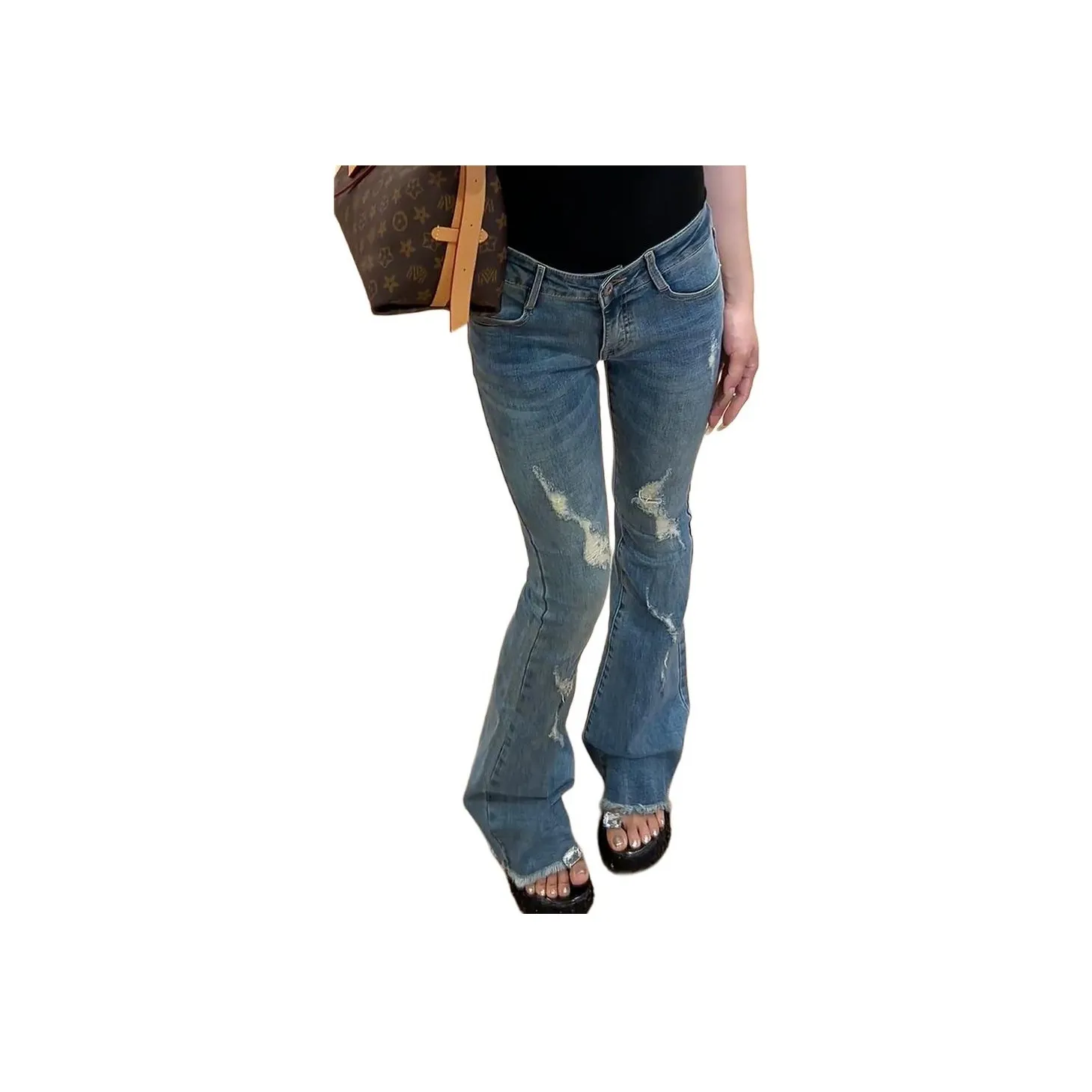 MUCCHIC Blue Women's Jeans MUCCHIC Синий Женские Джинсы