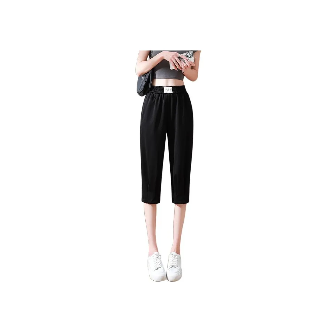 ORIGIN Casual Shorts Women's Black Capri Pants