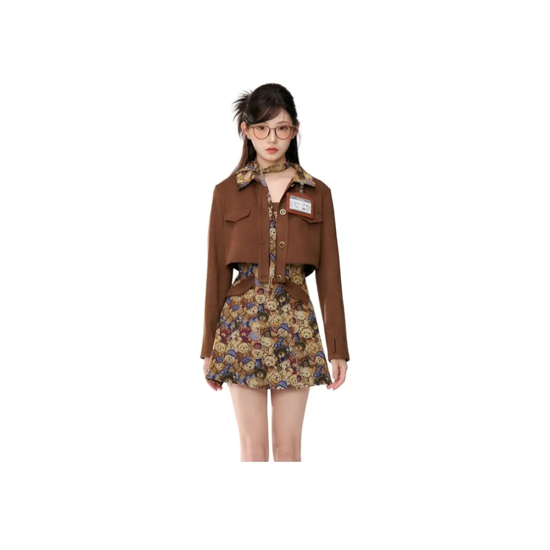 Icicofficial Коричневый Комплекты Одежды Женские Юбка Комплекты
