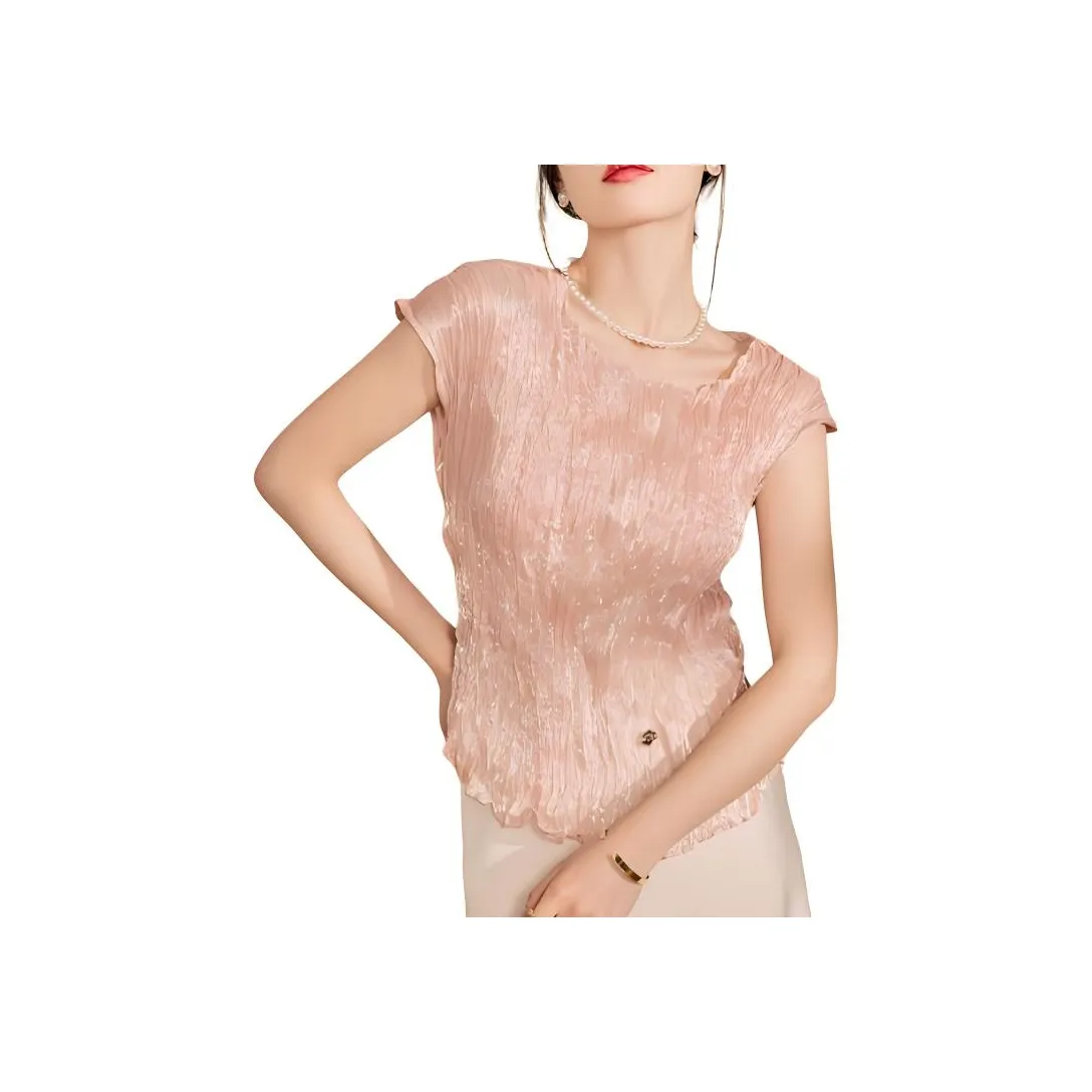 QIAOYUHUAZUN Рубашка Женская Светло-Розовая