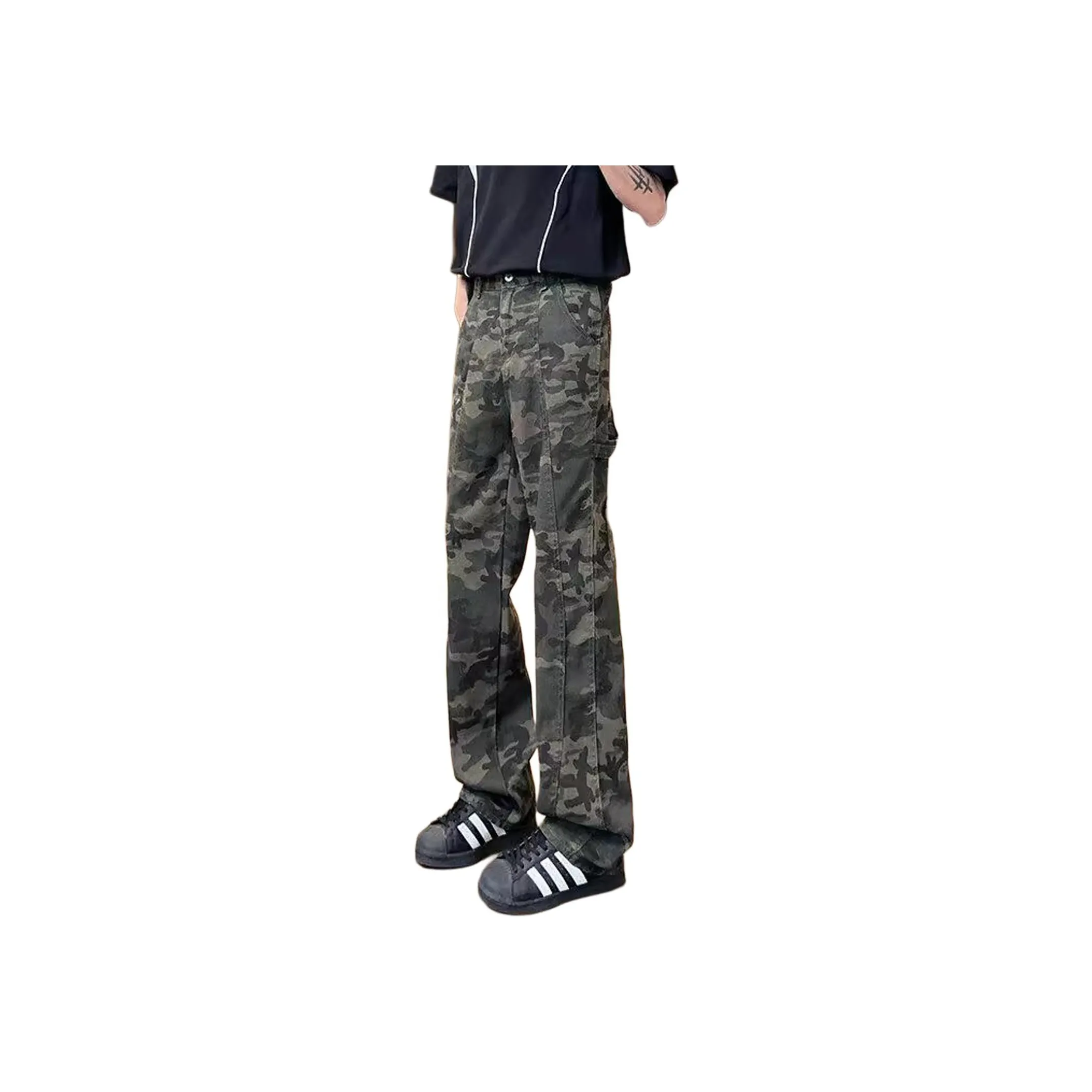 Menglaini Jeans Unisex Camouflage