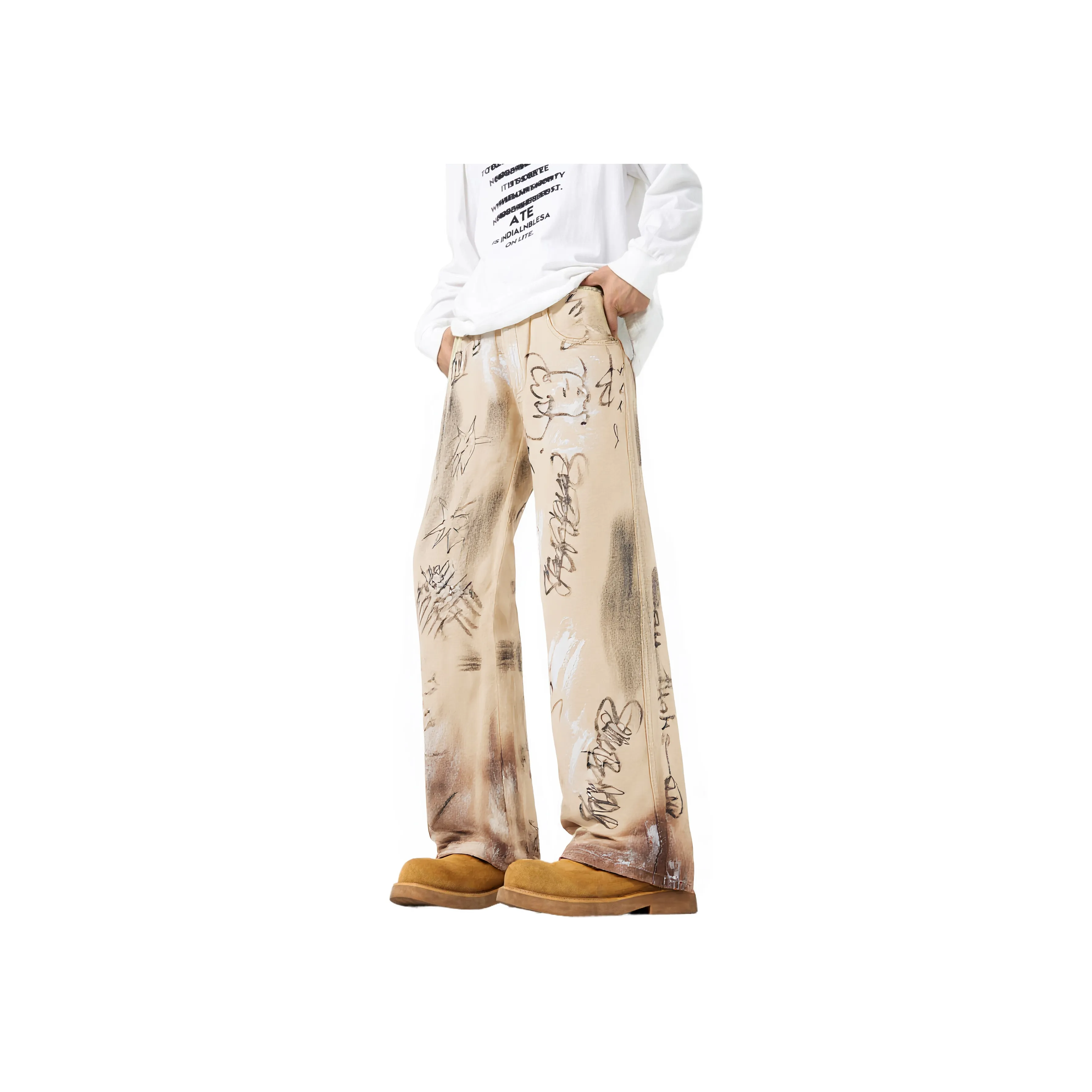 Cotton Gene Бежевые Унисекс Джинсы