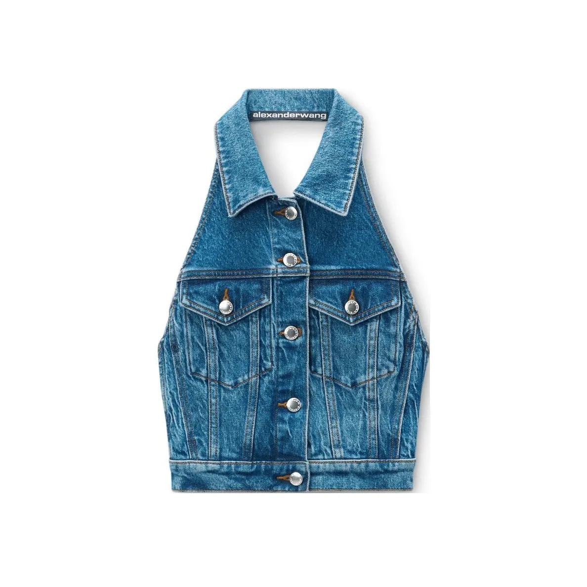 Alexander Wang Halterneck Denim Top