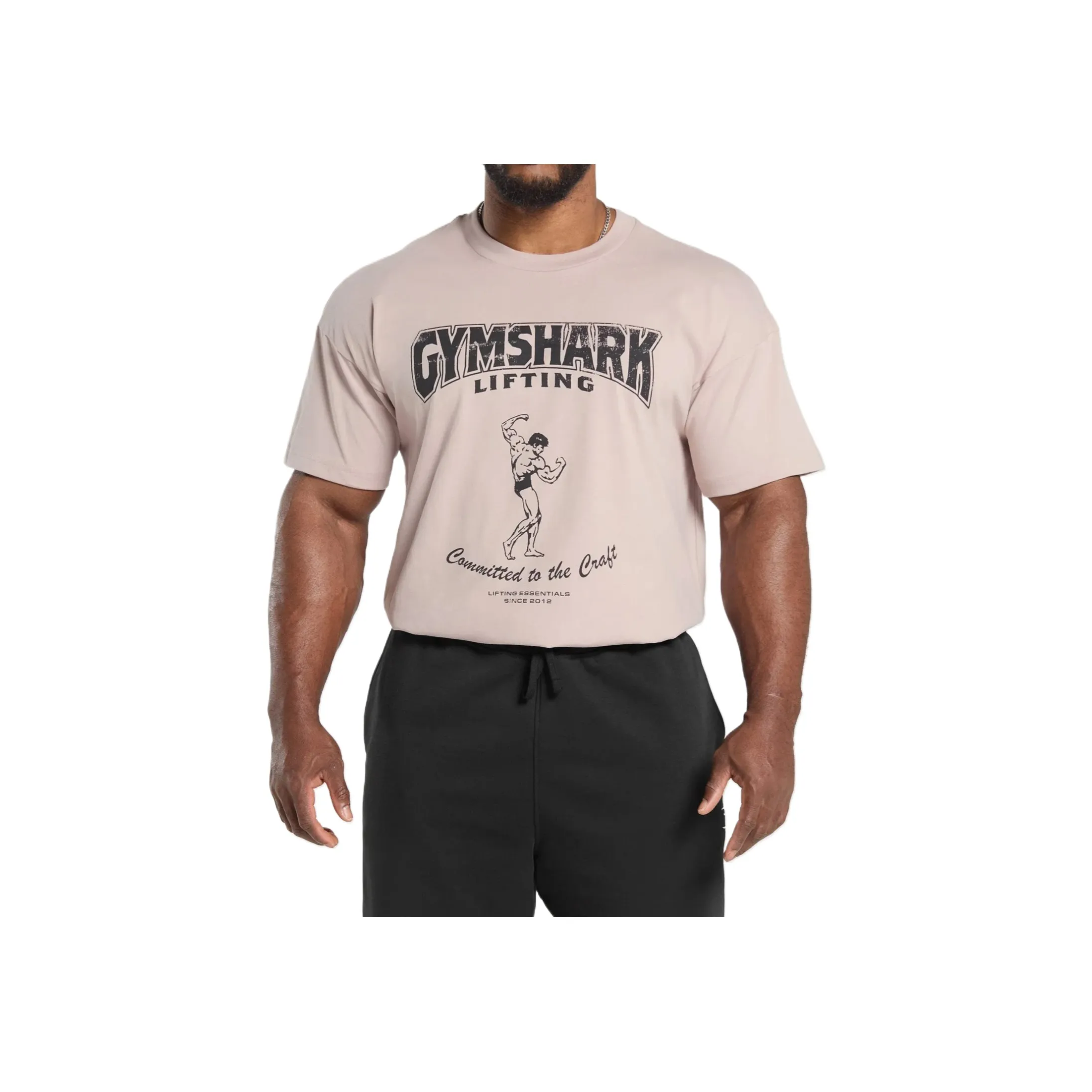 GYMSHARK Привержен к Технологии T-Shirt T-Shirt Мужской Розовый