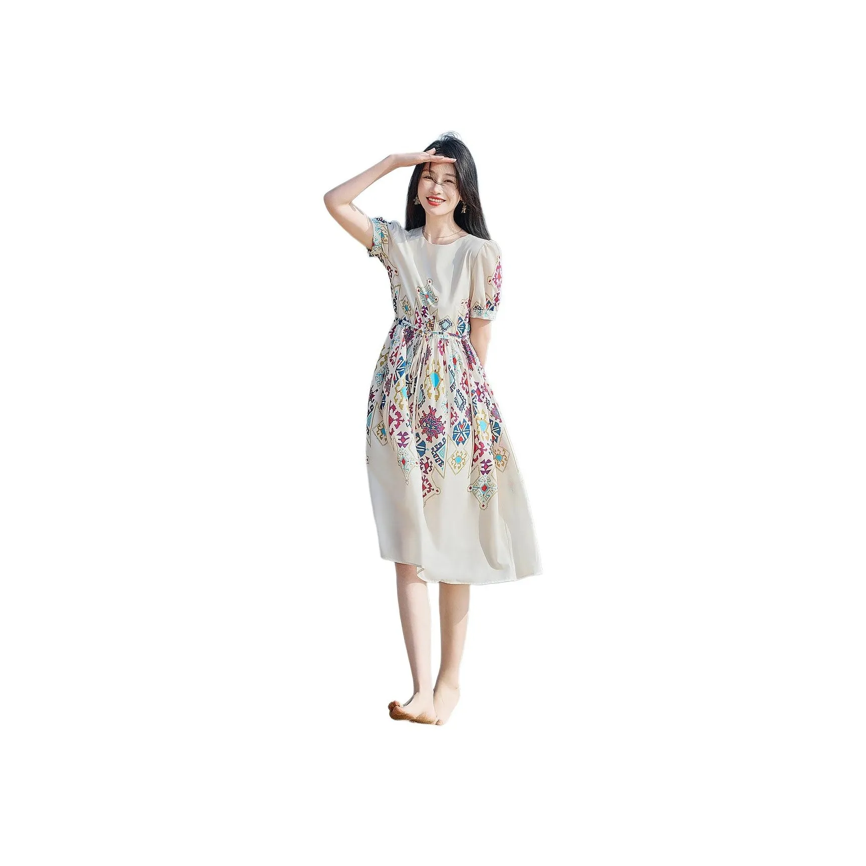 【dme】 Short Sleeved Dress Women's