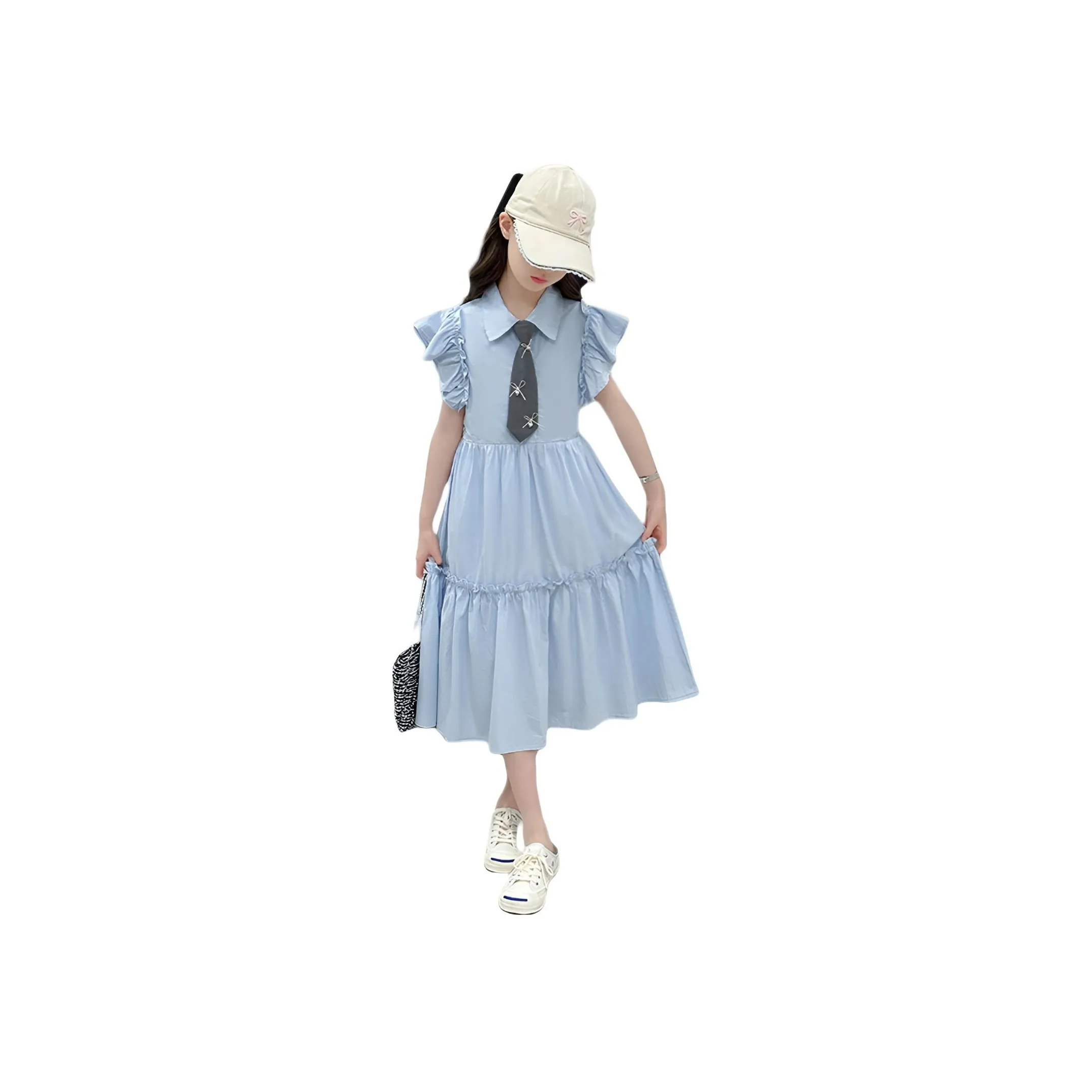 TONYBEAR 2025 Лето Женская Средняя Школа Платье Удобное Модное Универсальное Индивидуальное Элегантное Облегающее Платье-рубашка