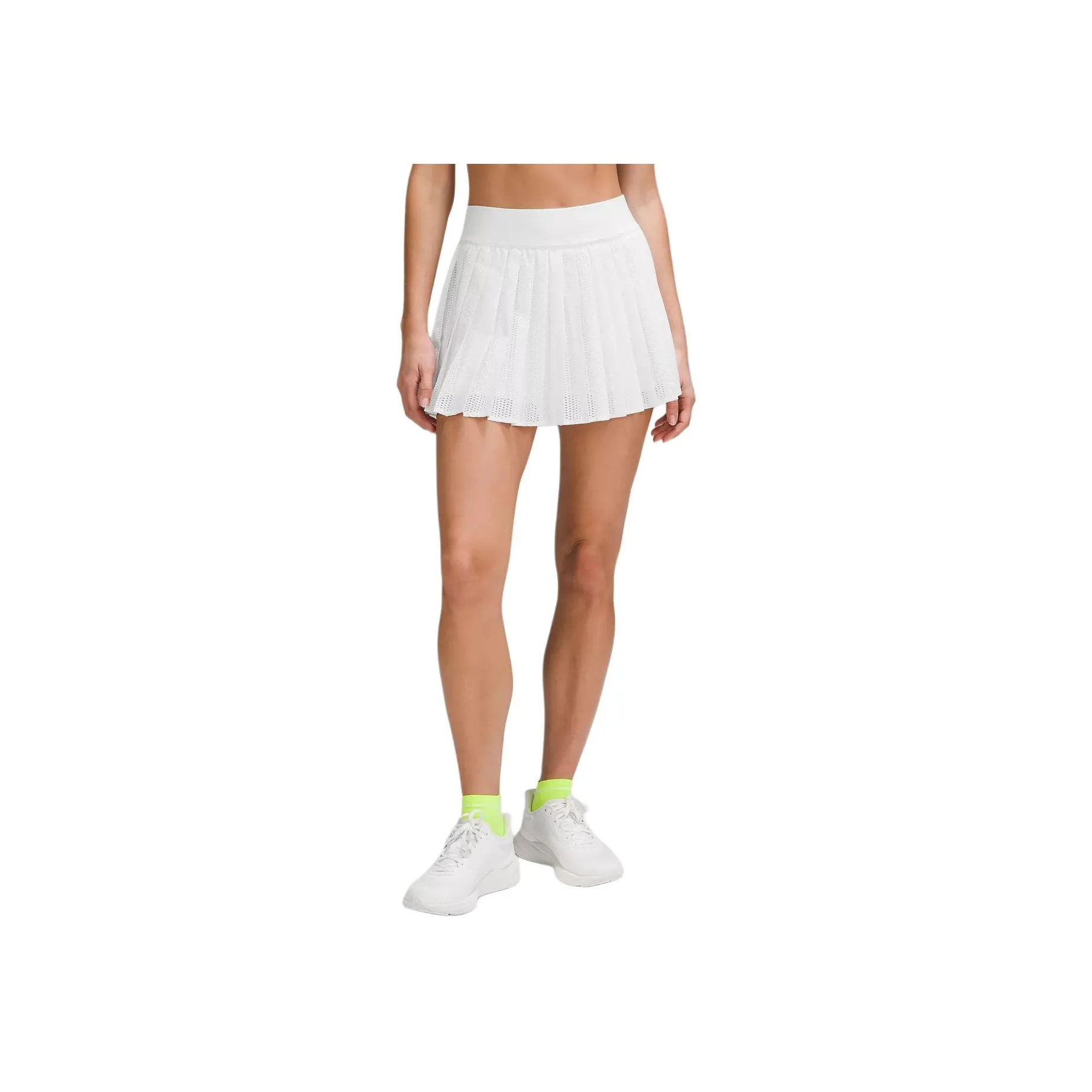 Lululemon Pleated Open Knit High Rise Tennis Skirt Casual Short Skirts Women's White