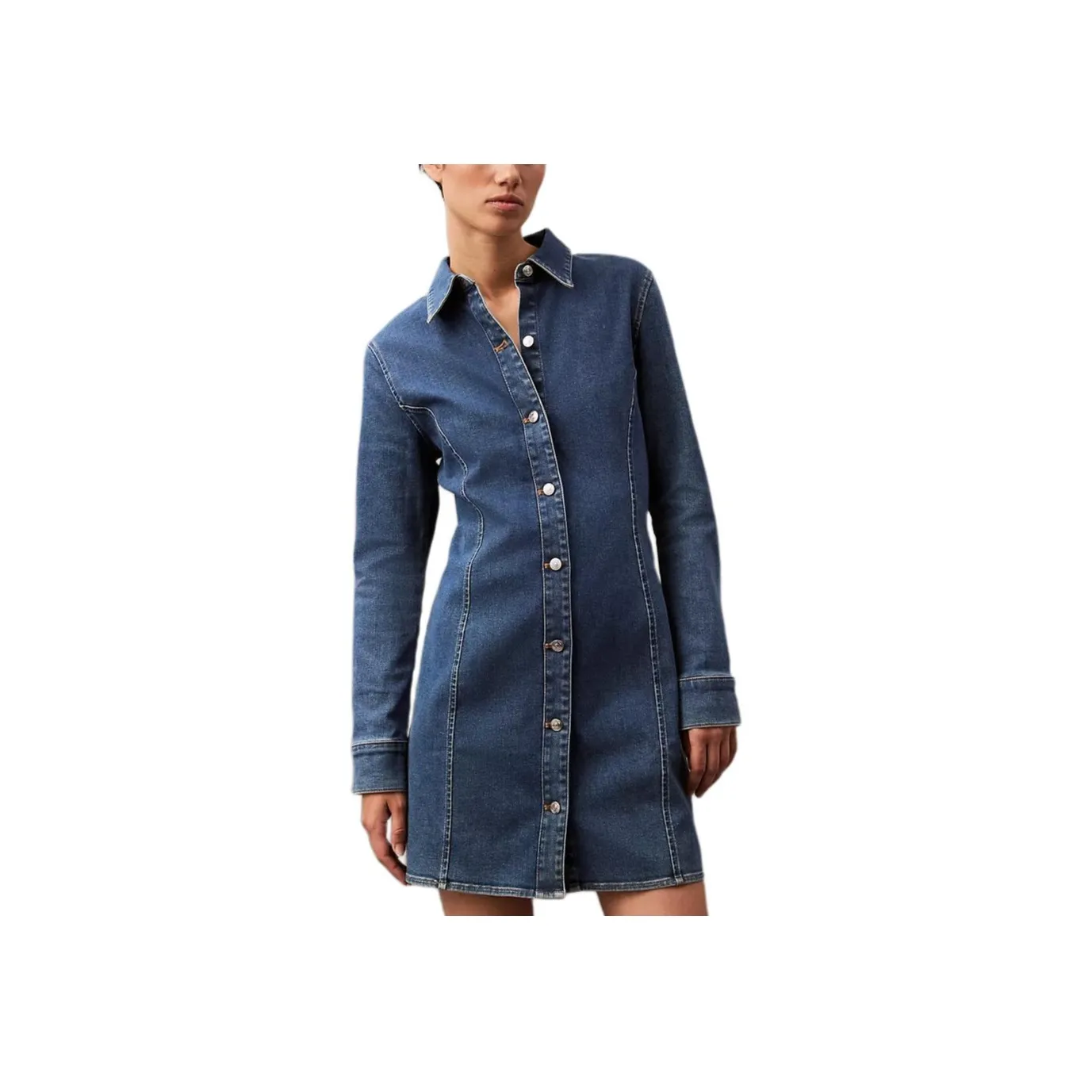 CALVIN KLEIN Long Sleeved Dresses Women's Blue