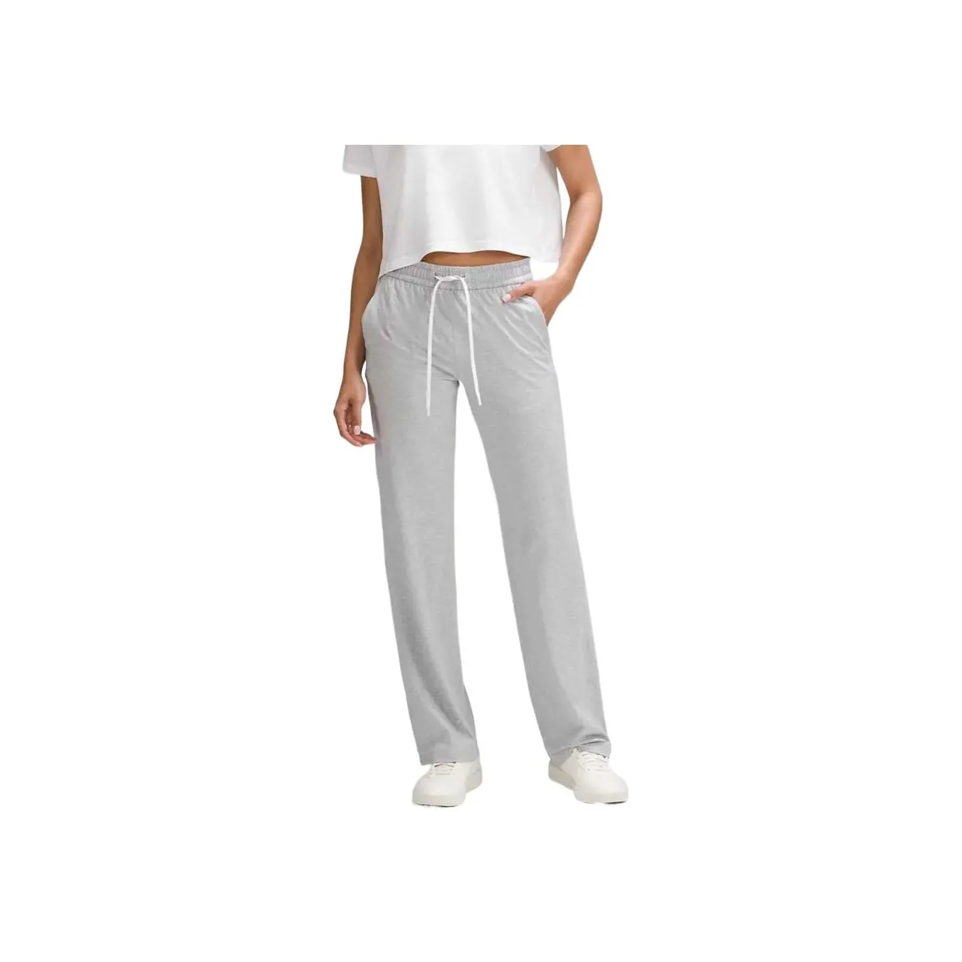 Lululemon Knitted Sports Pants Women's Gray White
