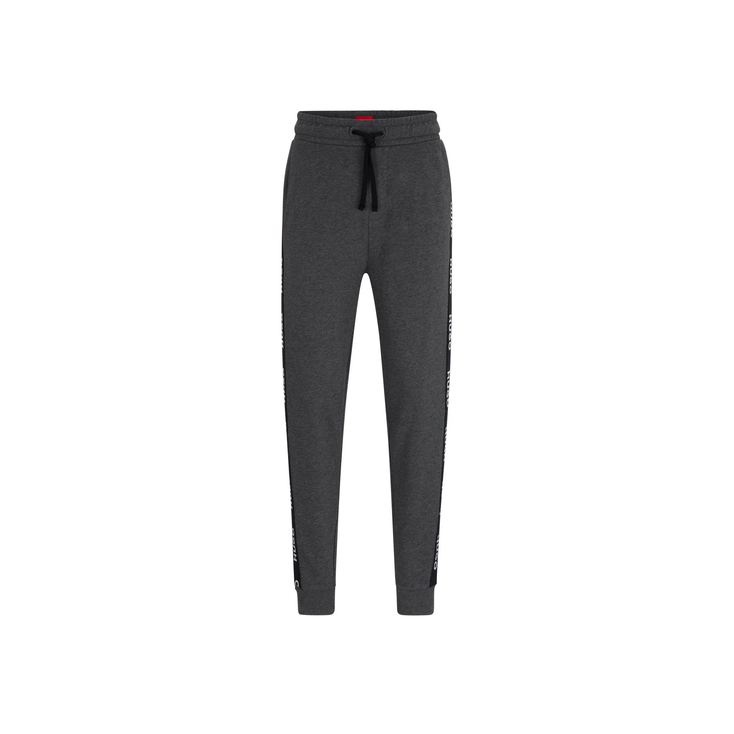 Hugo Boss С подворотом Tracksuit Bottoms с логотипом лента повседневные брюки мужской серый