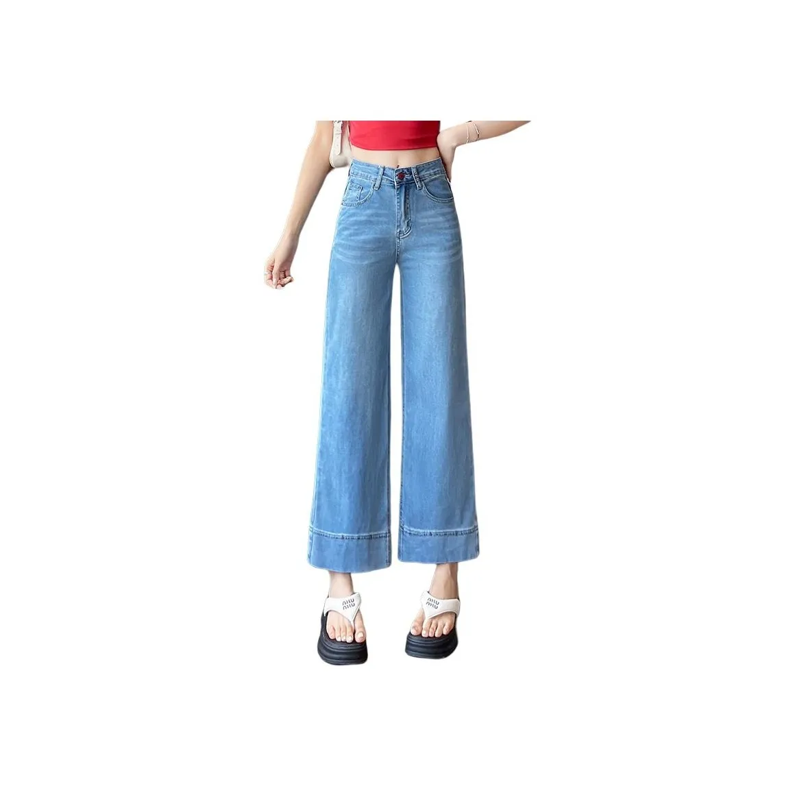 MM Лето Синий Ankle Длина (размер в длину) Брюки Женские Джинсы