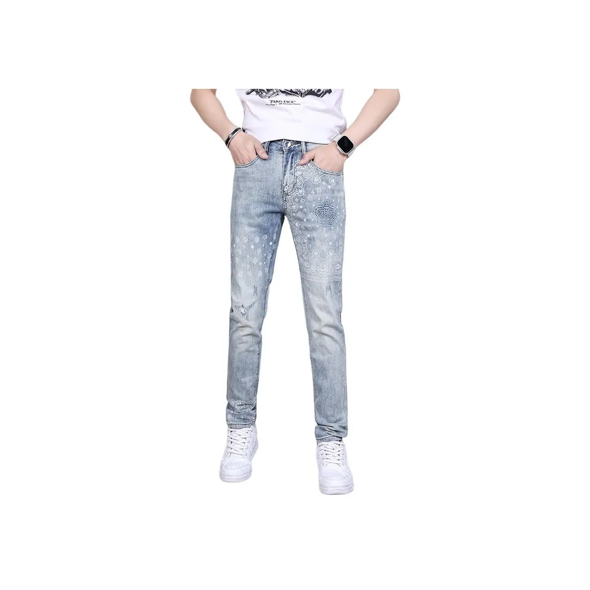 VUAS Светло-синие Унисекс Джинсы