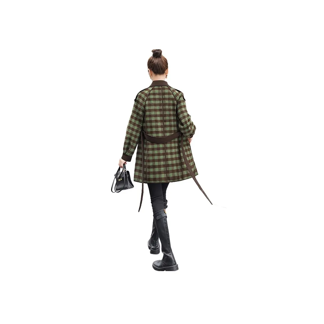 Cypress House Coat Women's Dark Coffee Green Plaid