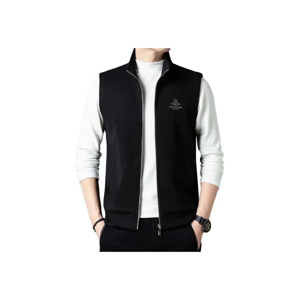 PIERRE CARDIN Мужские черные жилеты