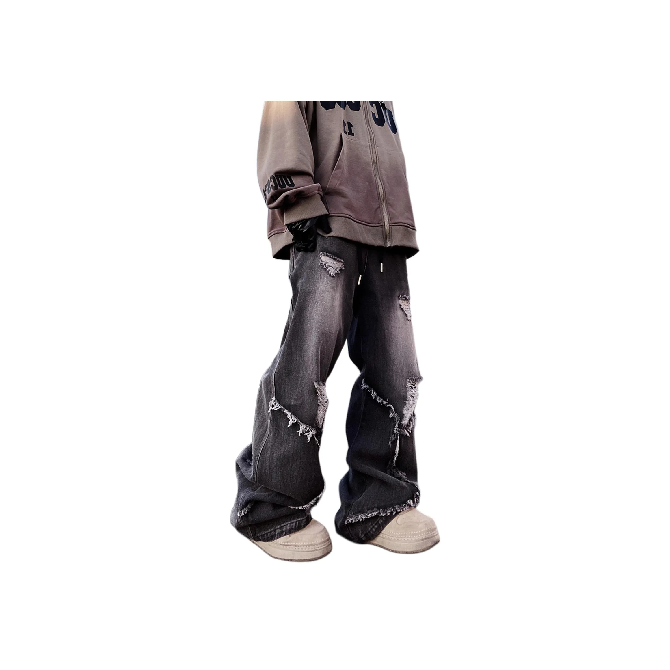 NEVER RULE Промытые черные унисекс джинсы